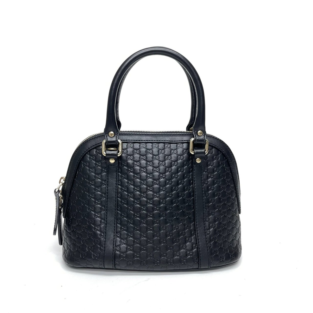 低价出gucci黑色压花贝壳包 gucci古驰黑色全皮压花贝壳包单肩斜挎