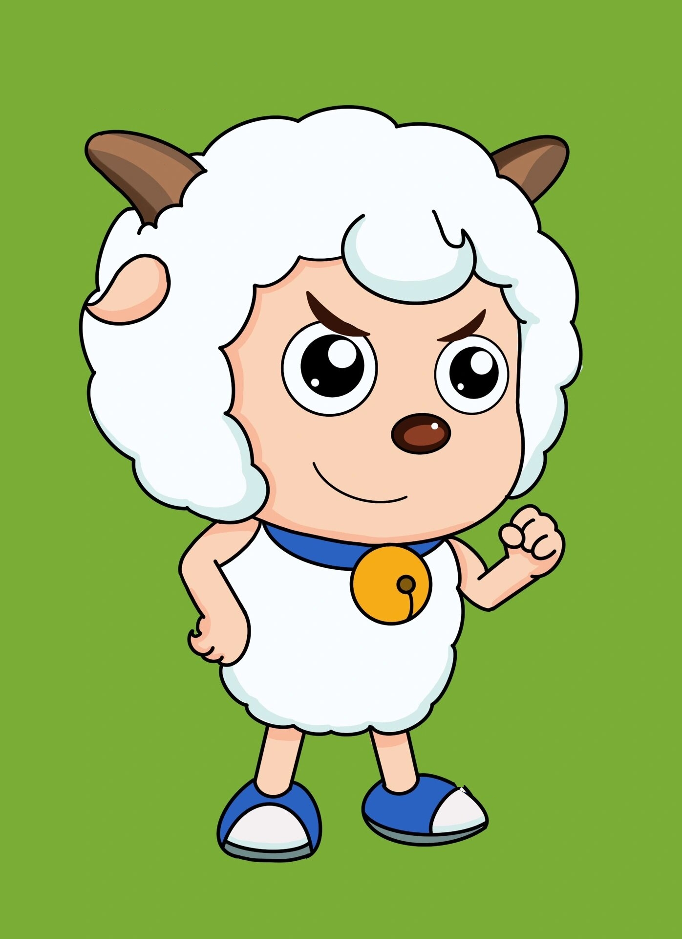 喜羊羊与灰太狼之喜洋洋线稿上色附步骤图