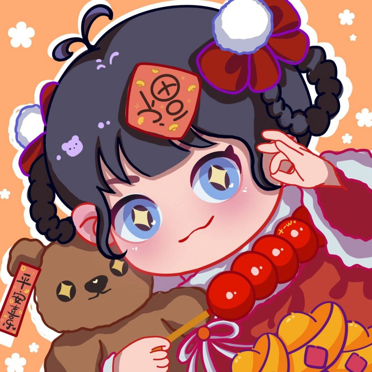 新年q版头像7815 画了一下午,太有成就感啦7815 可爱小姐姐