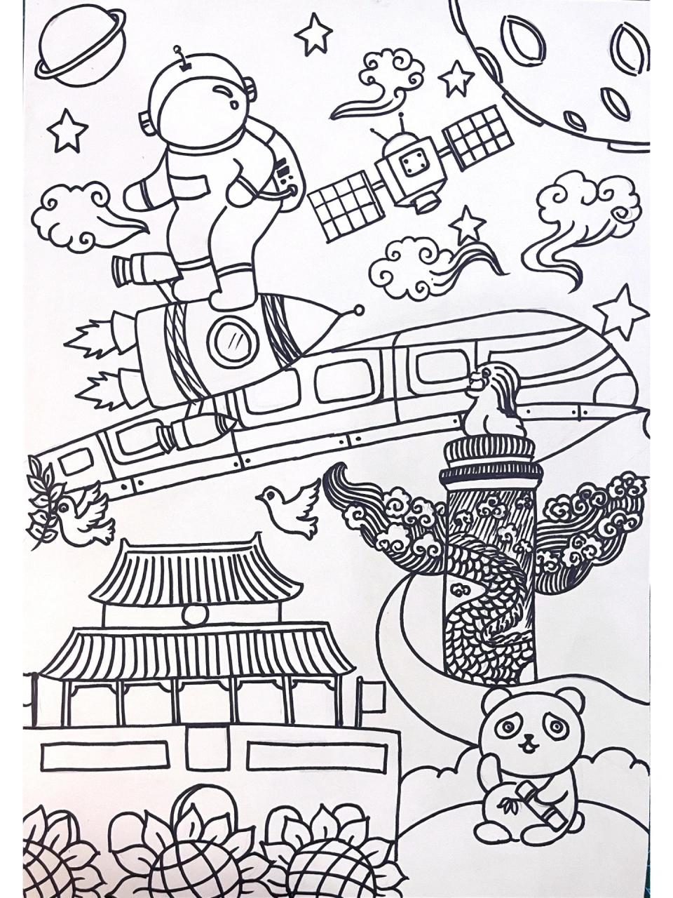 科技发展主题绘画 又又又…停课了,闲来无事画一张近期热门的主题绘画