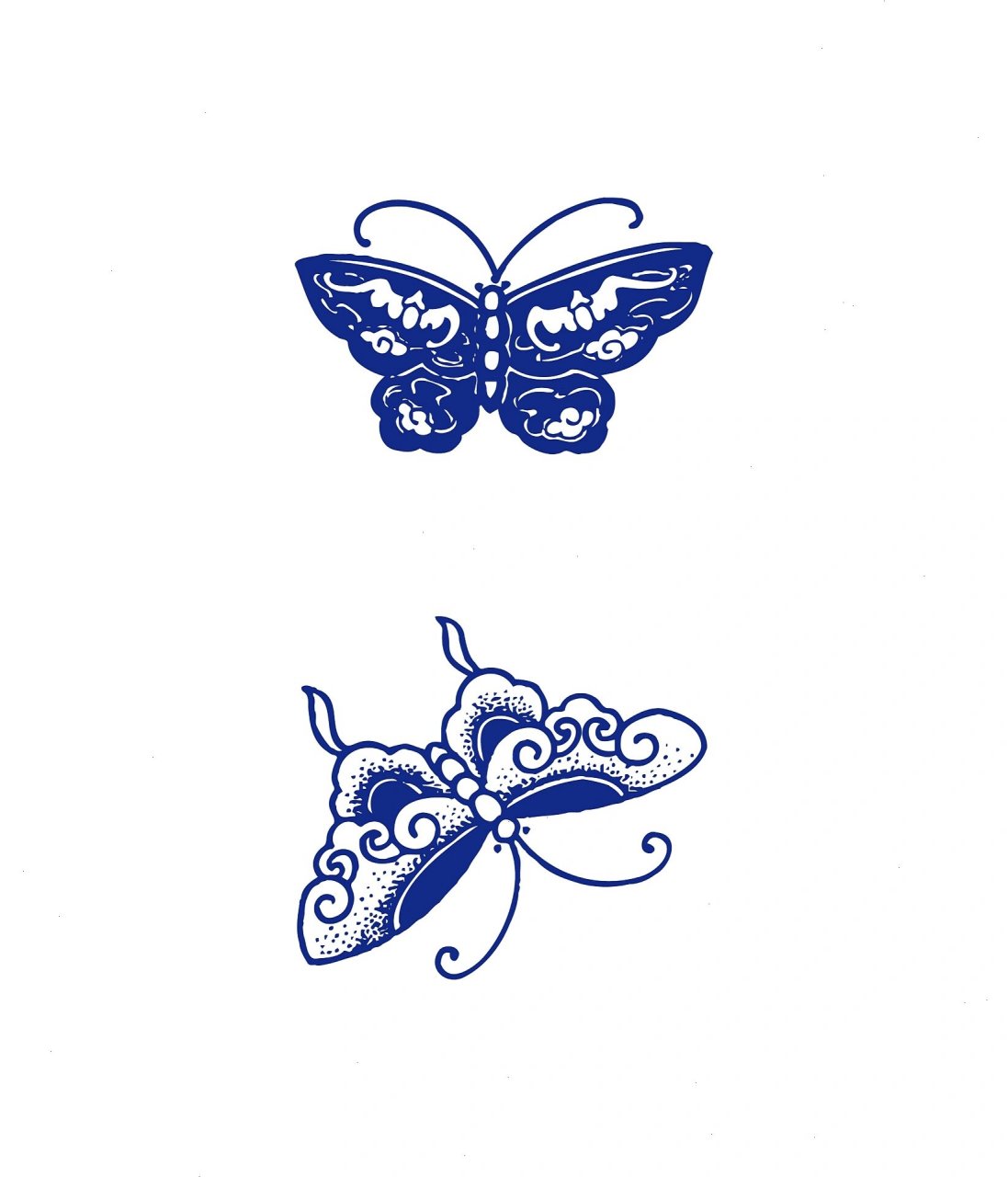 传统图案纹样-蝴蝶纹(四) 蝴蝶纹,一种典型的瓷器装饰纹样,狭义上指仅