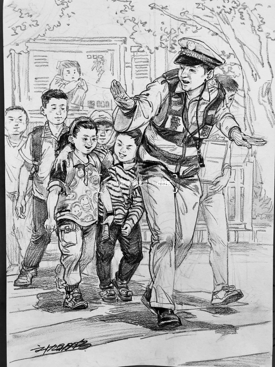 场景速写|警察叔叔的爱|步骤图0169♂150169♂15 详细