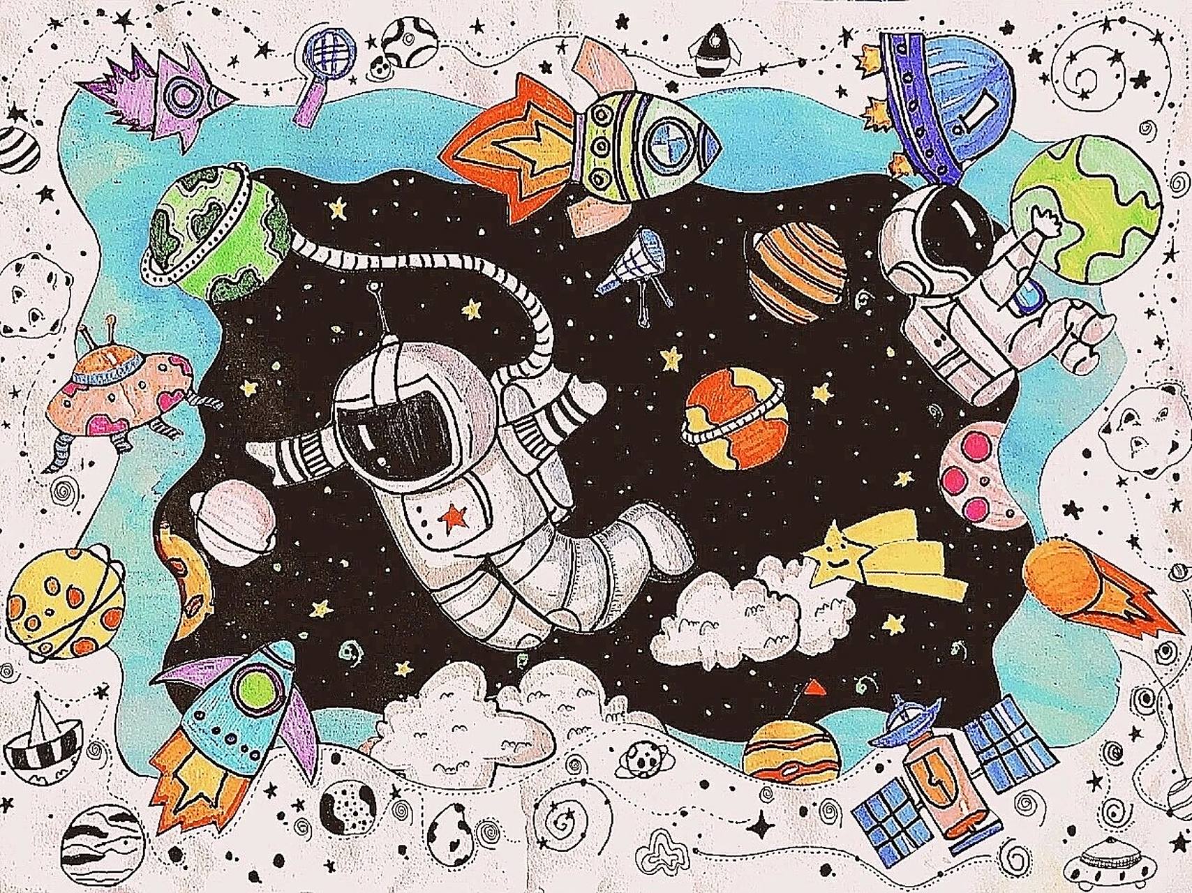 中国梦航天梦主题绘画参赛作品 已参赛只能借鉴元素切勿直接用哟