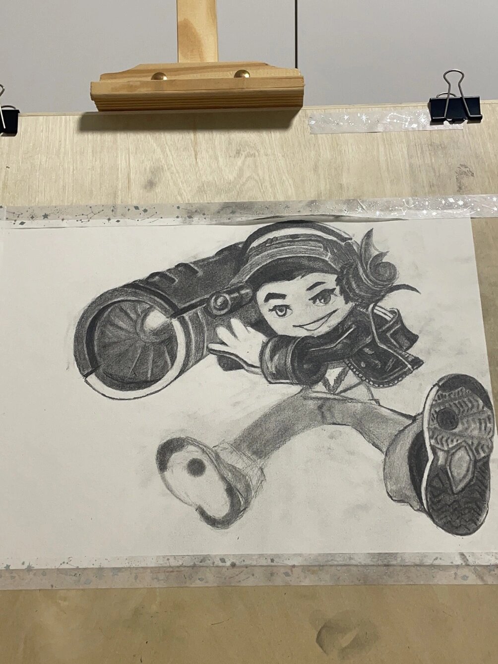 鲁班七号 ～ 王者荣耀素描 图是xhs 上找的,我临摹的～还有很多细节没