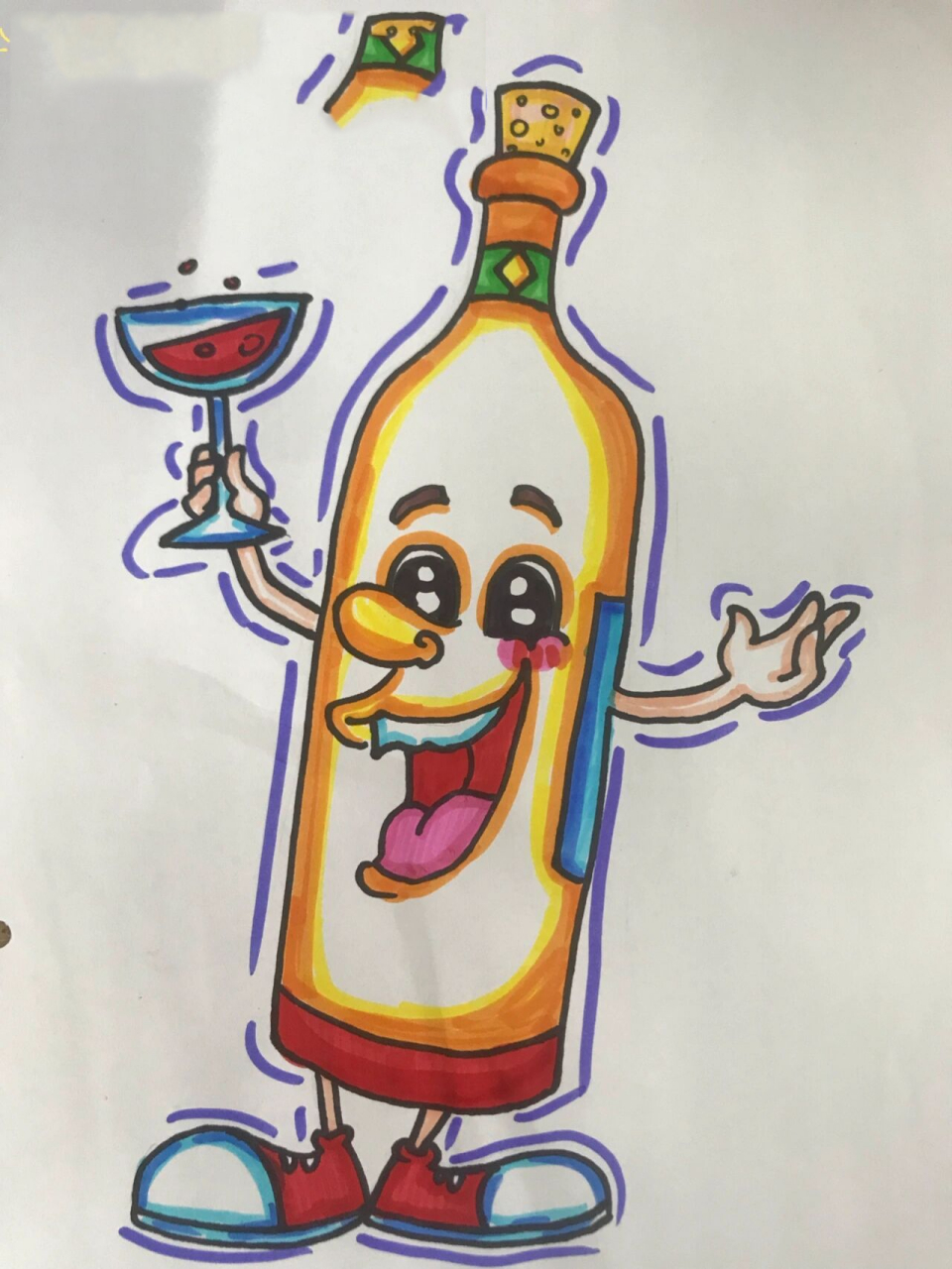 酒瓶简笔画彩色图片
