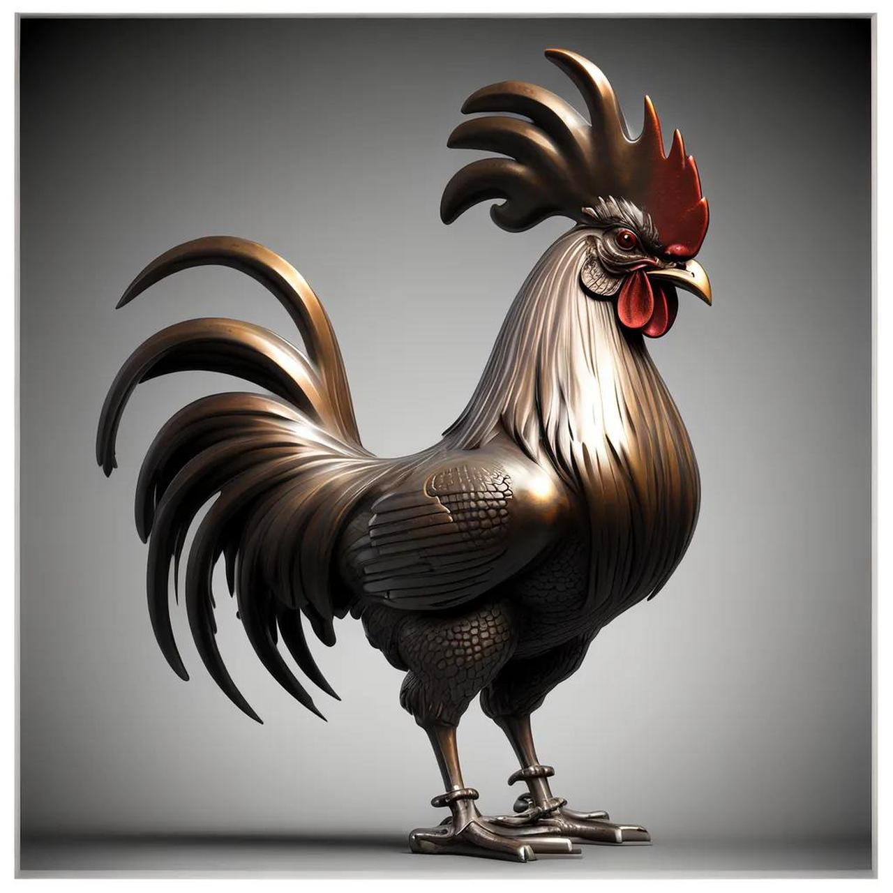 不锈钢镜面公鸡雕塑艺术设计理念  不锈钢镜面公鸡雕塑是一种特殊的