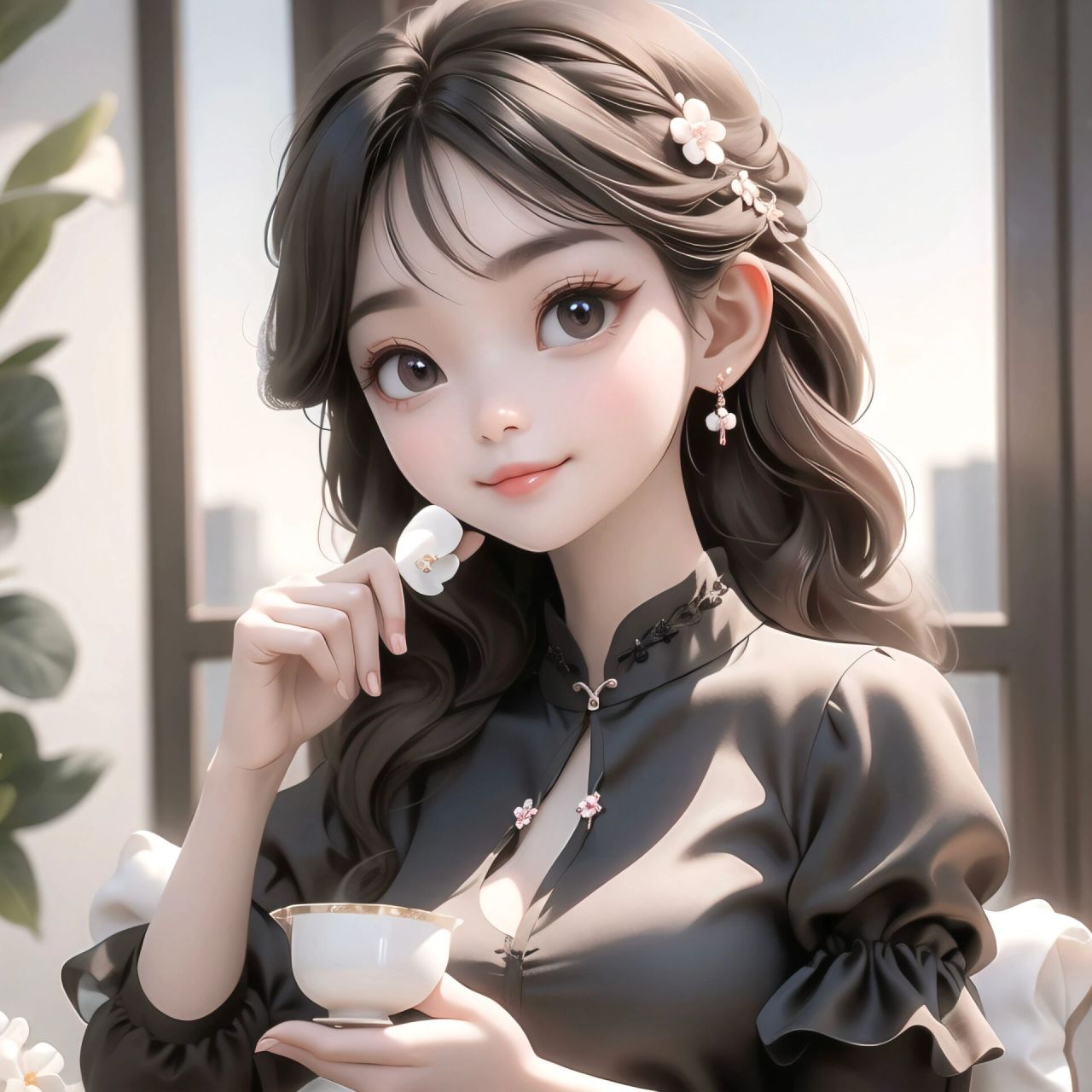 女生头像95品茶04也是一门艺术95 979797 原创图片93