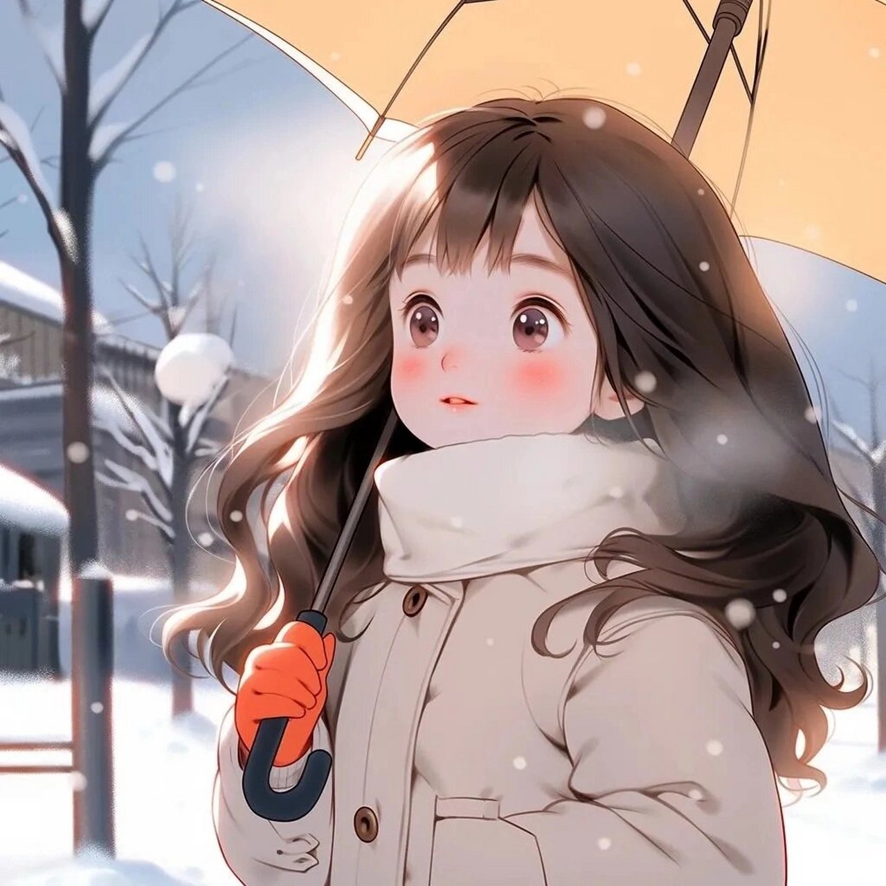 冬日氛围感唯美可爱女生动漫头像 请用一张照片开启你冬天的故事吧