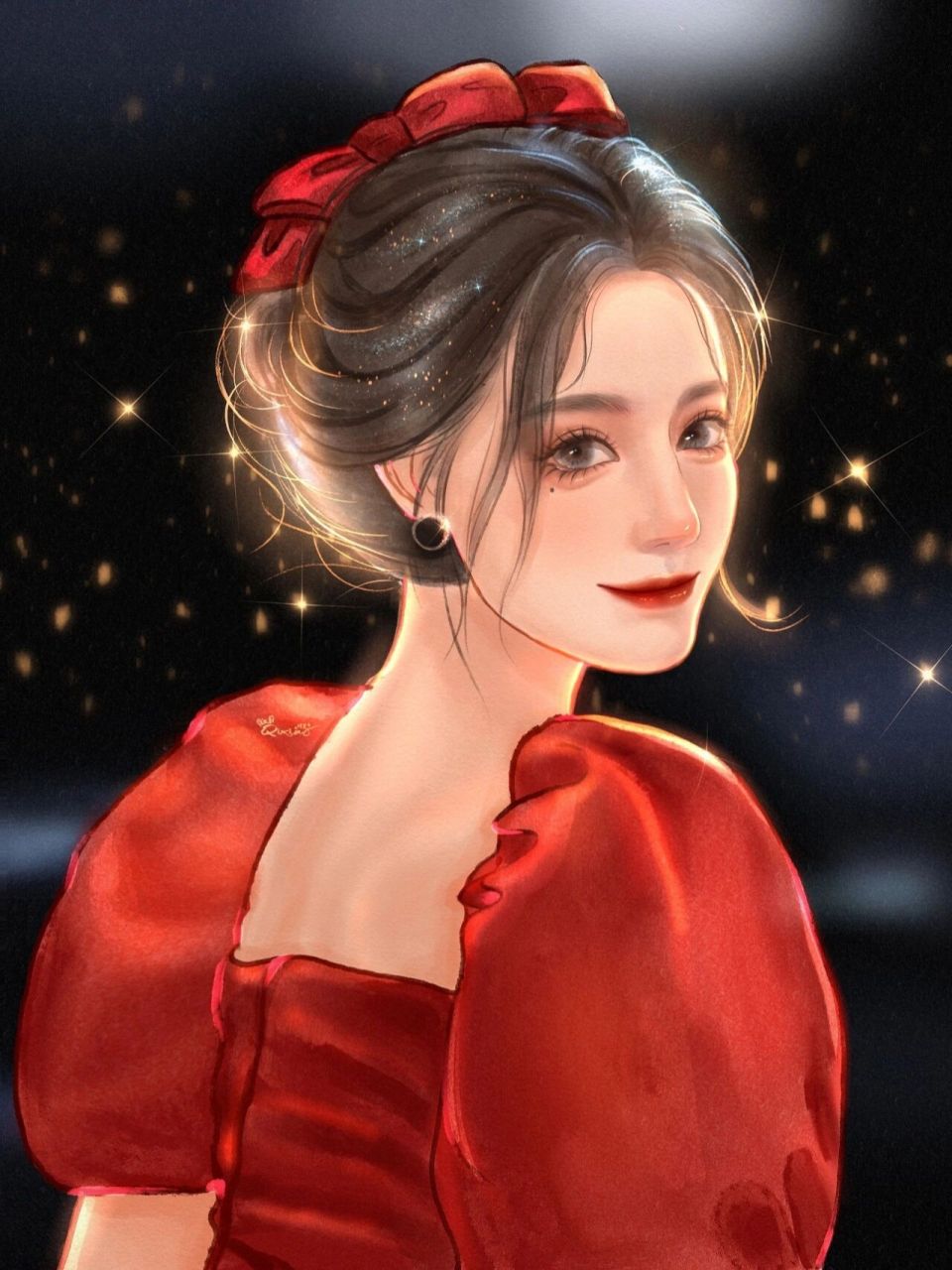 手绘迪丽热巴头像 手机壁纸🎀 迪丽热巴头像画好啦~请大数据帮我
