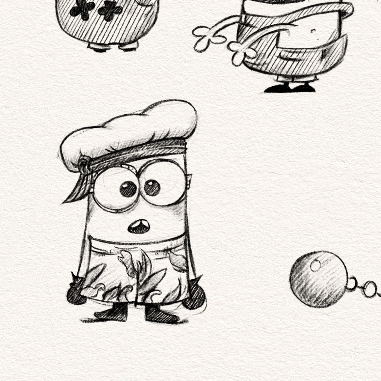 小黄人手绘线稿步骤来啦