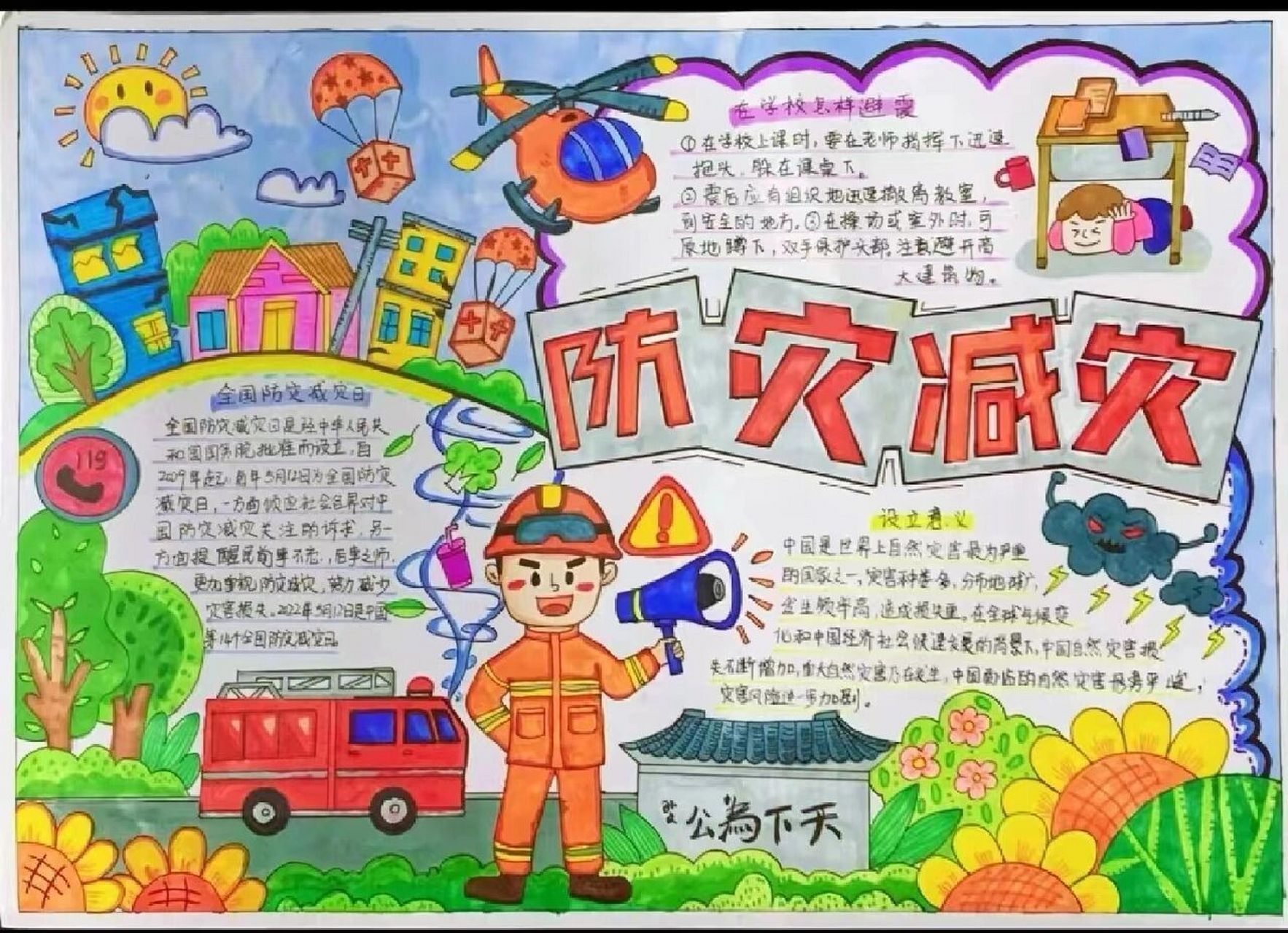 防震减灾手抄报 防震减灾手抄报