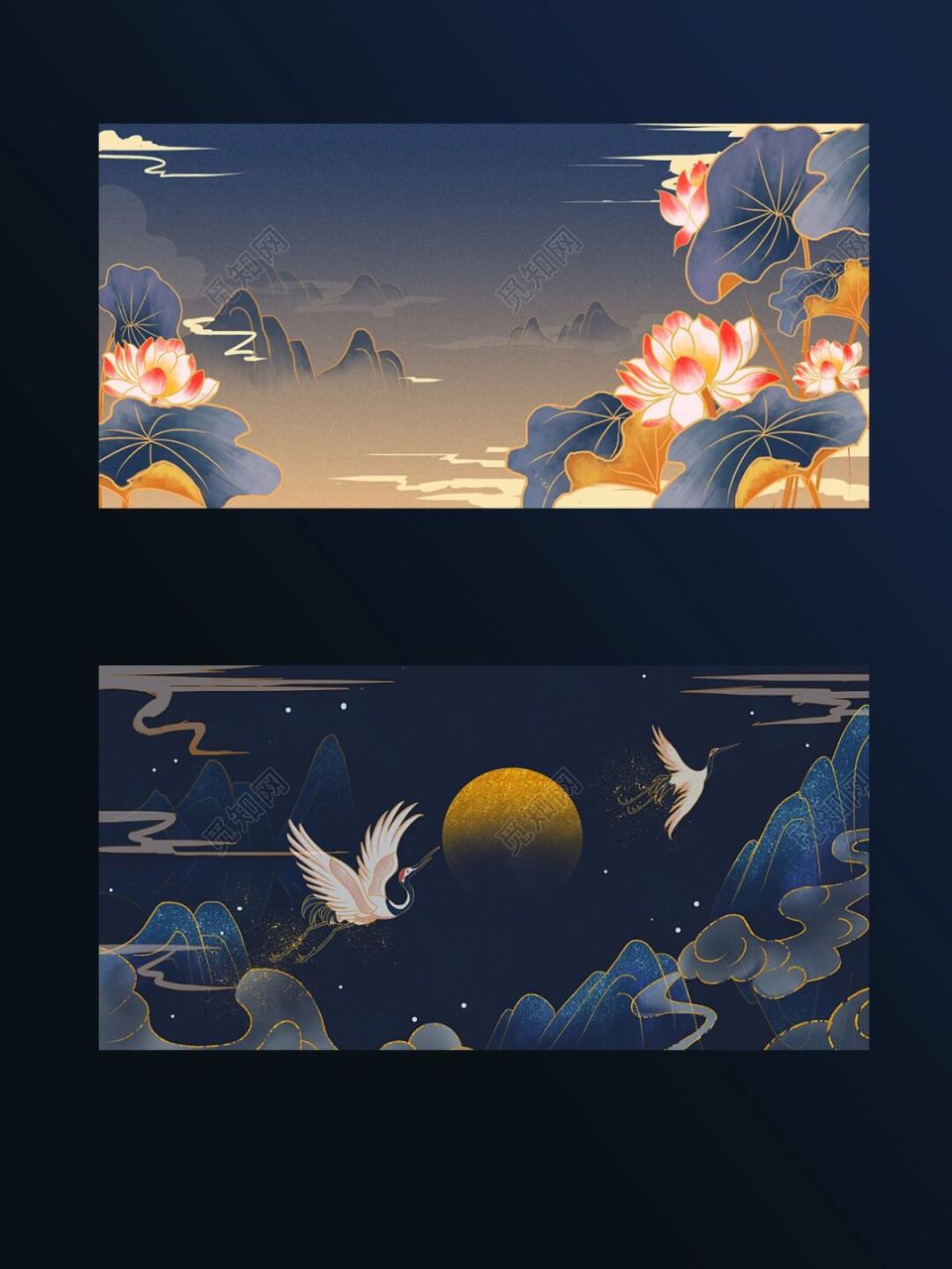 背景素材 | 古风烫金背景78 今日分享我非常喜欢的一组 古风烫金