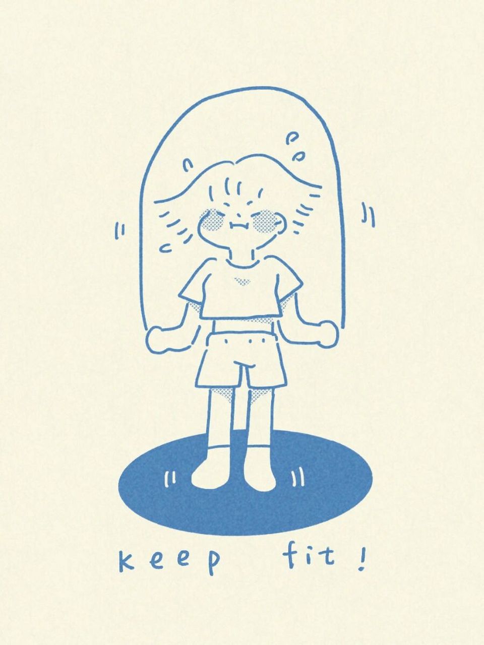 简笔画日记|跳绳 马上要到露肉的季节了,一边跳绳一边骂那个春节贪吃