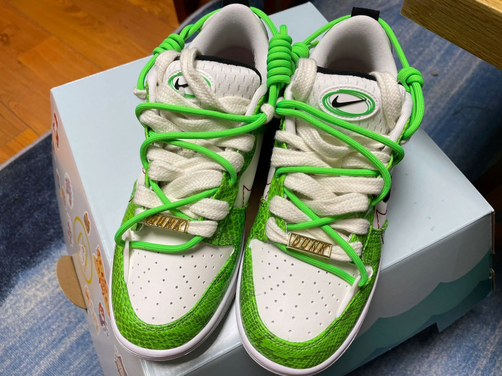 nike dunk low 白绿蛇纹 dunk鞋带系法 耐克的质量真的一年不如一年