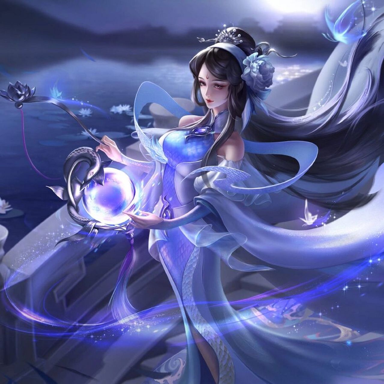 青白蛇皮肤的海报其实挺好看的,比曙光英雄的好看!