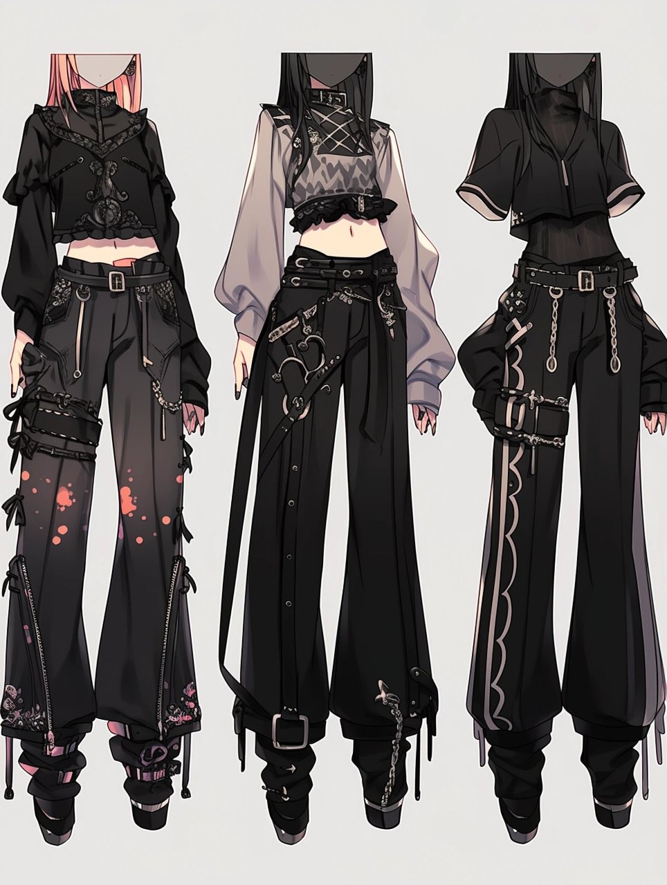 裤子设计效果图l赛博朋克系