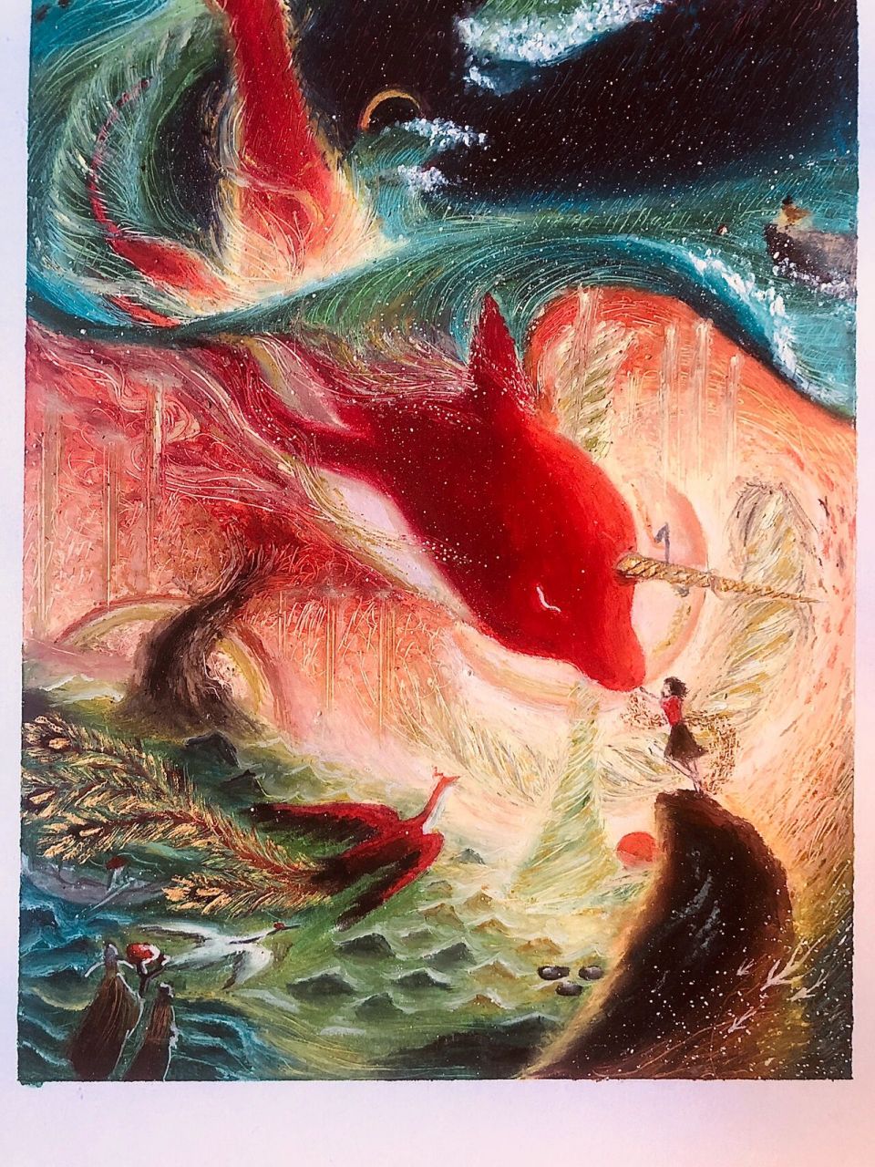 大鱼海棠油画棒画 有绘画步骤图|色号在后面|有原速视频90