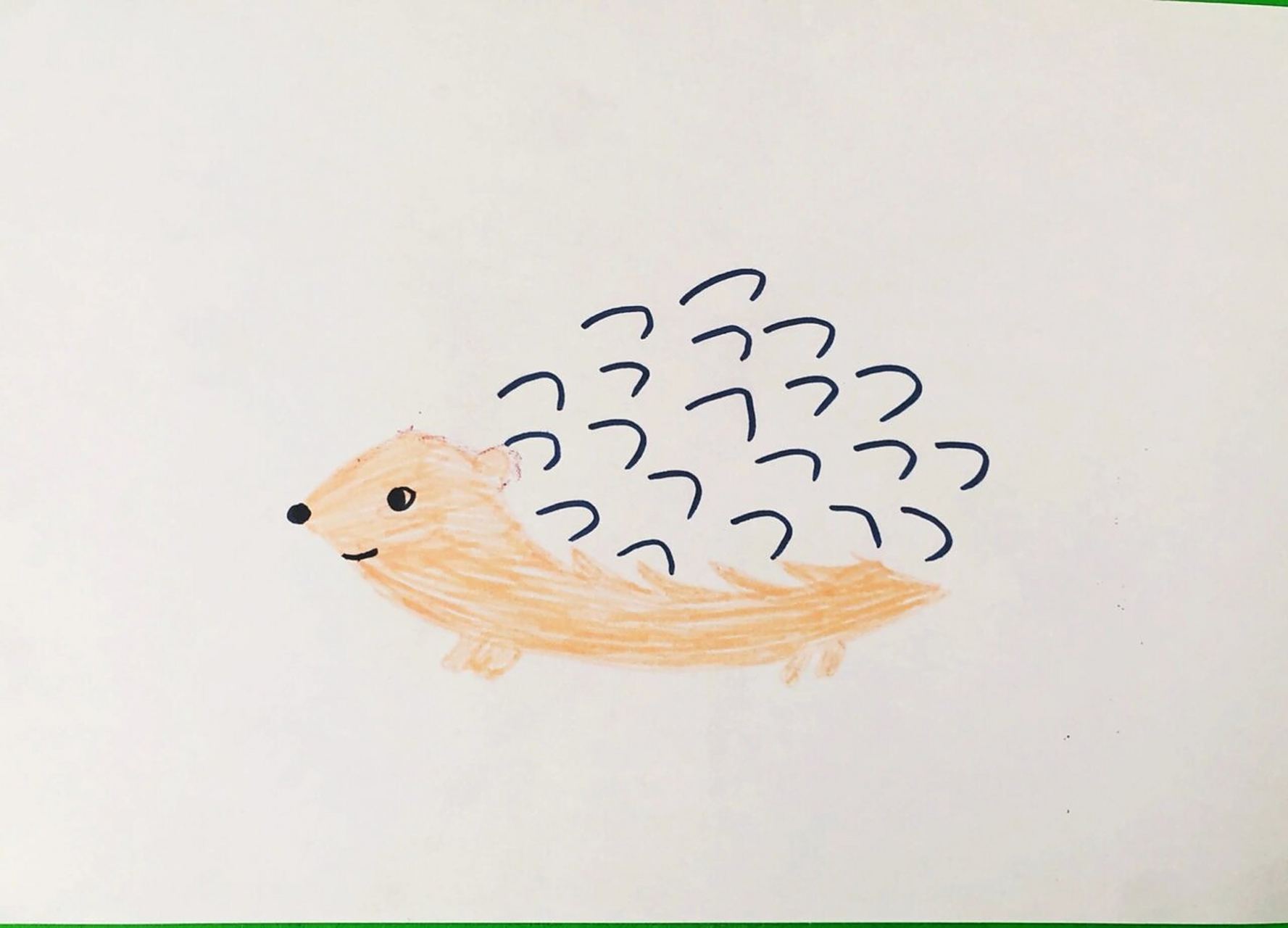 手指画:小刺猬02(含底稿) 手指点一点,简单又可爱,对于小龄宝宝或