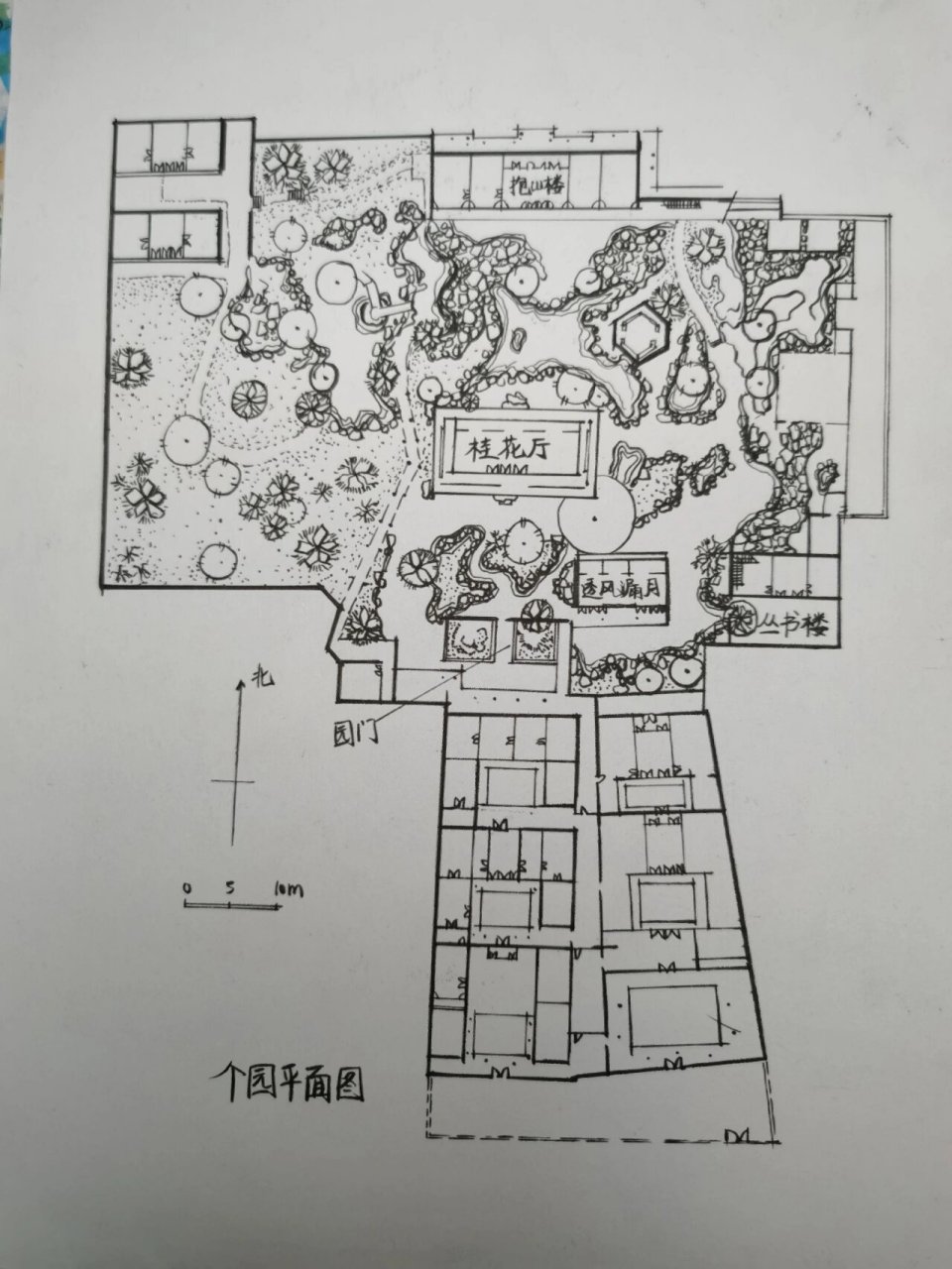 个园介绍手绘效果图图片