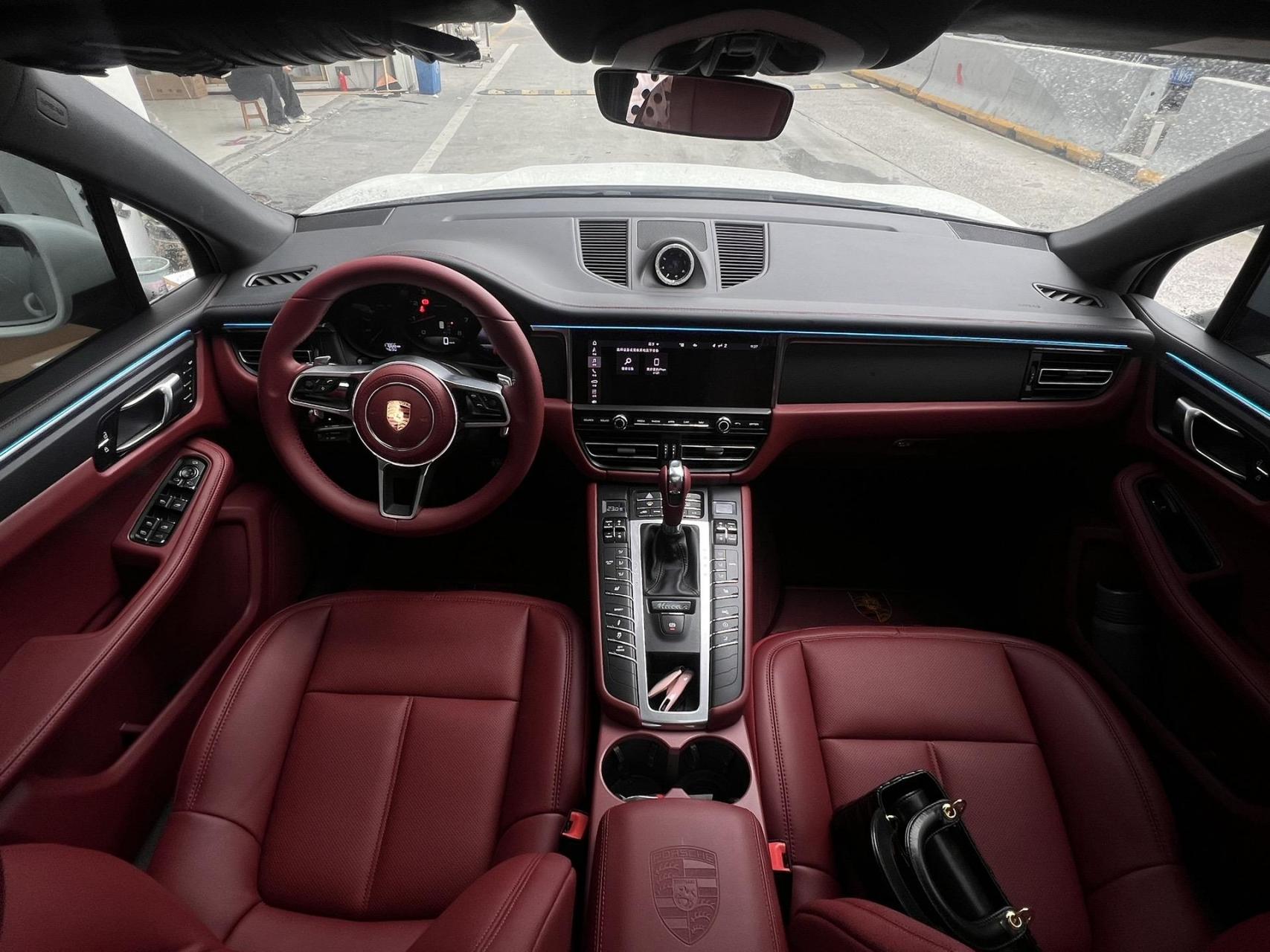 保时捷曼卡macan 波尔多红内饰改装.真皮座椅 保时捷macan