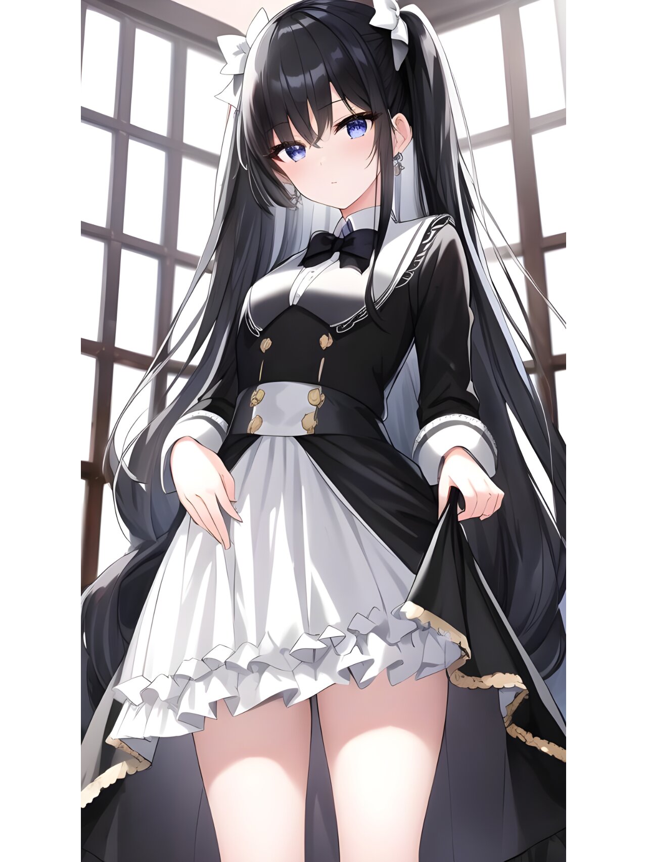 暗黑连衣裙装女孩,动漫二次元绘画人物