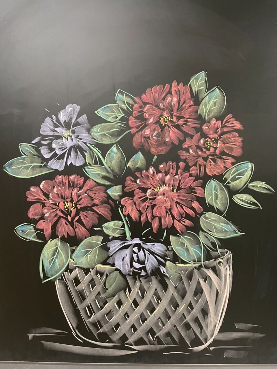 粉笔画花 凑活着看一看吧家人们[哈欠][哈欠]最近手指头子拿啥都不太