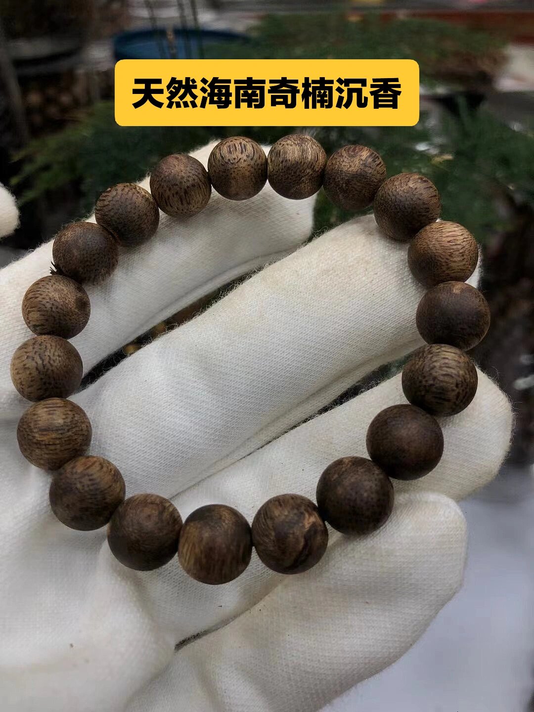 精品海南莺歌绿奇楠沉香手串