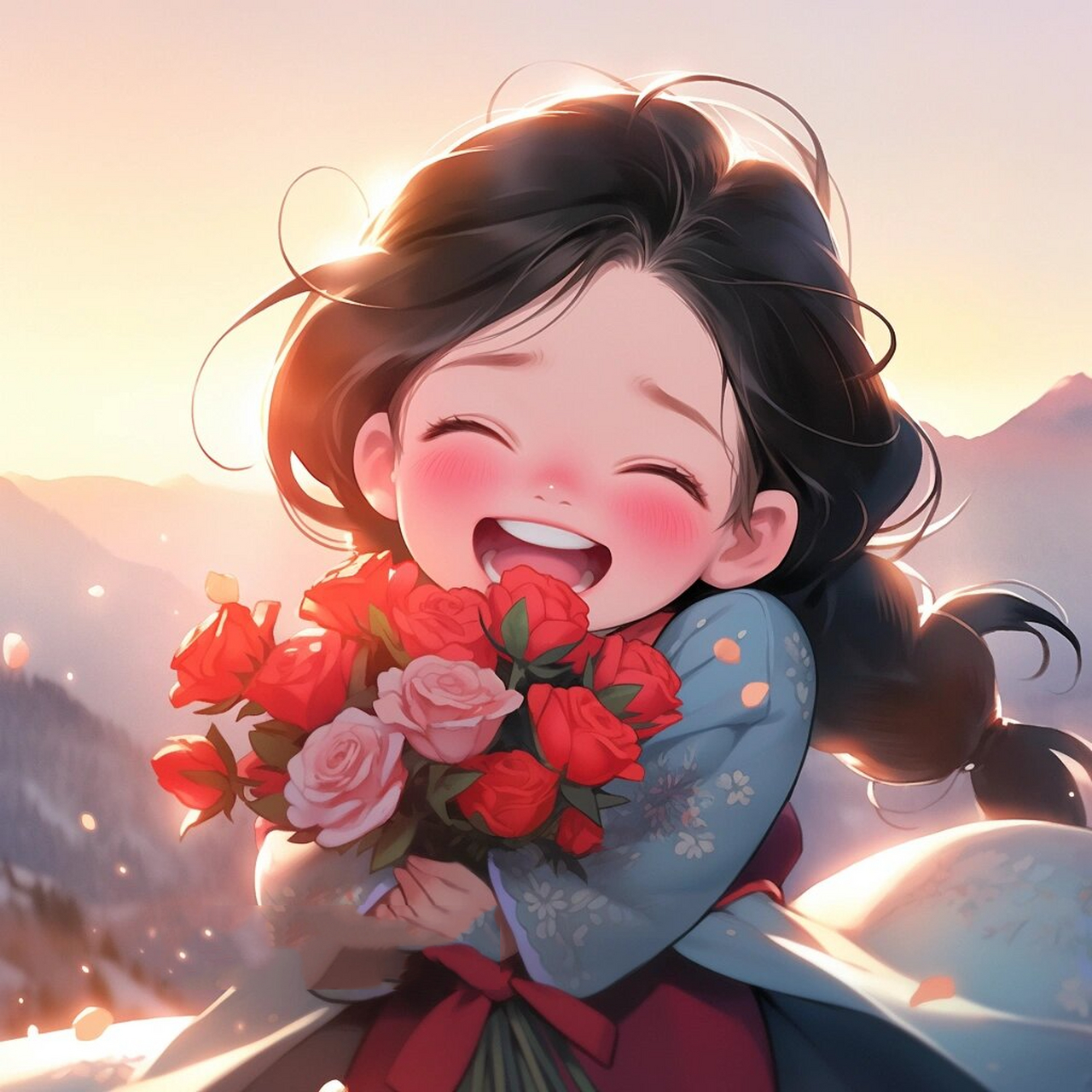 幸运捧花头像/请收下你的专属头像 幸运女孩