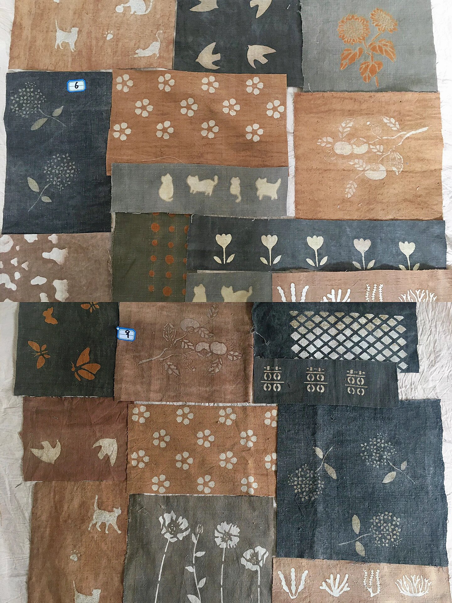 手工拼布,又整理出来几组碎布头儿