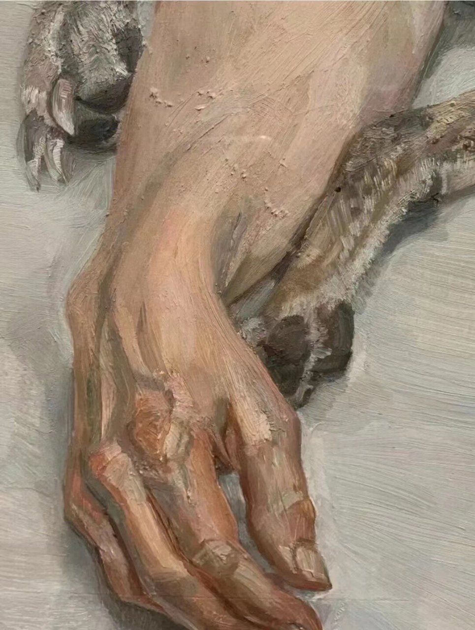 弗洛伊德油画局部——手(内附详图)