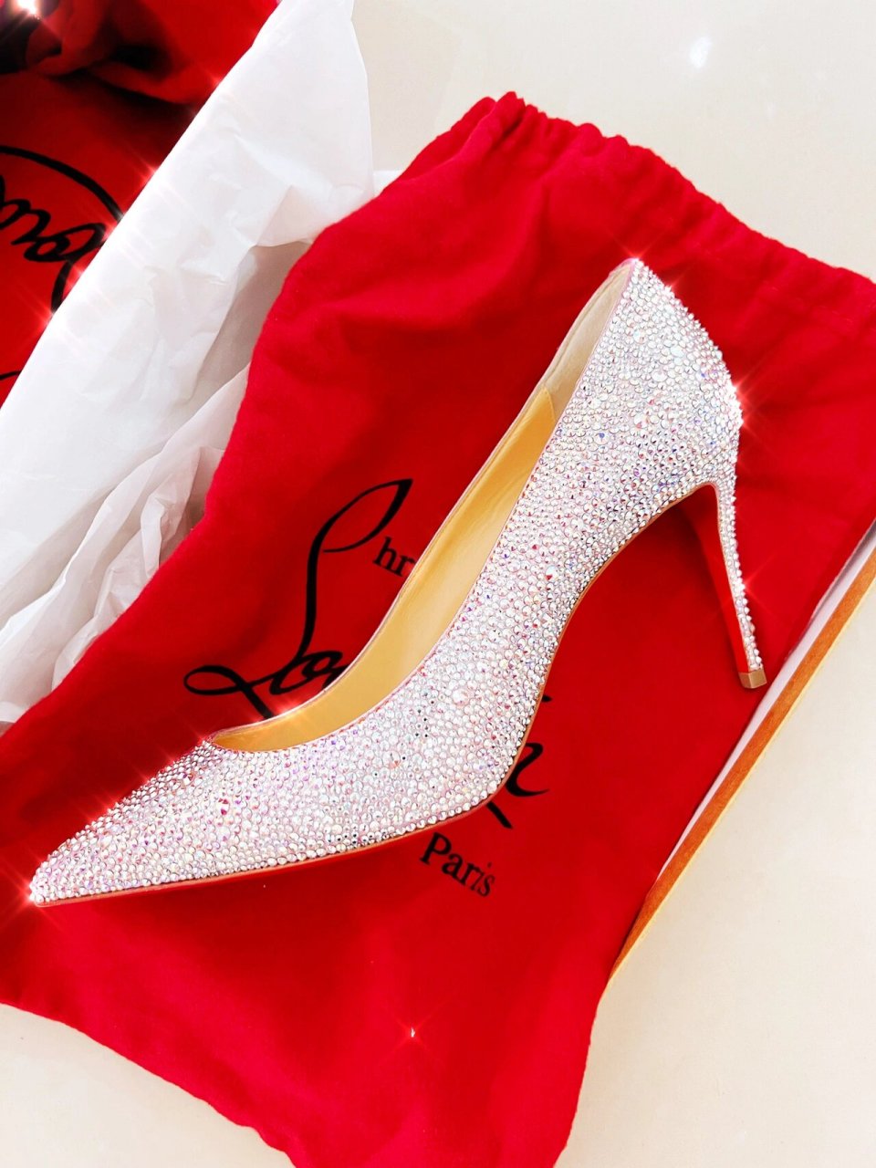 christian louboutin |cl满钻高跟鞋90 人生第一双christian