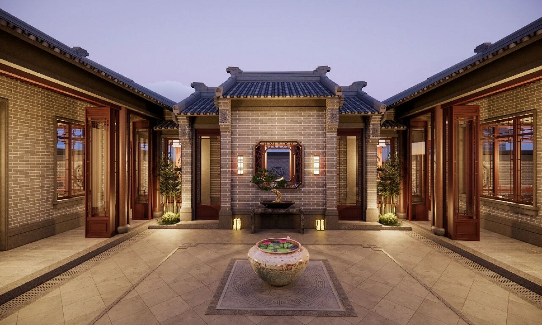 精美一层仿古四合院 创新的二进式空间 建筑面积360平米的北方四合院