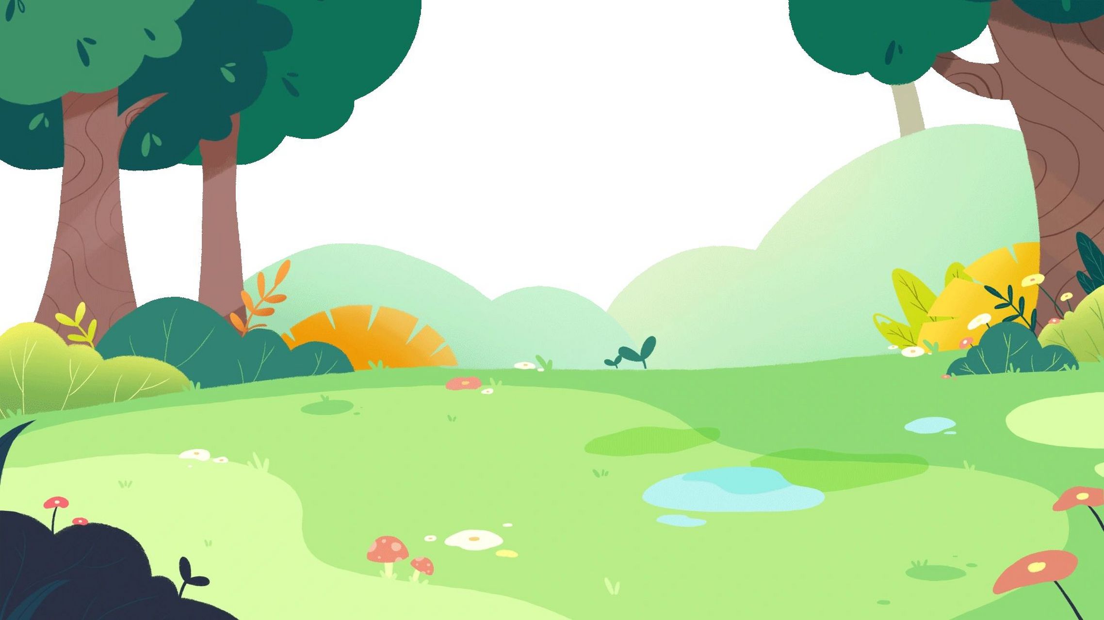 卡通森林植物背景gif gif是从 上找的 节日片头 | 动感背景 | 婚庆