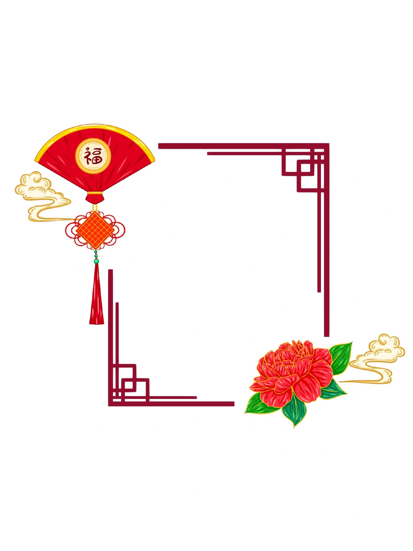 免抠边框|春节红色系喜庆边框06