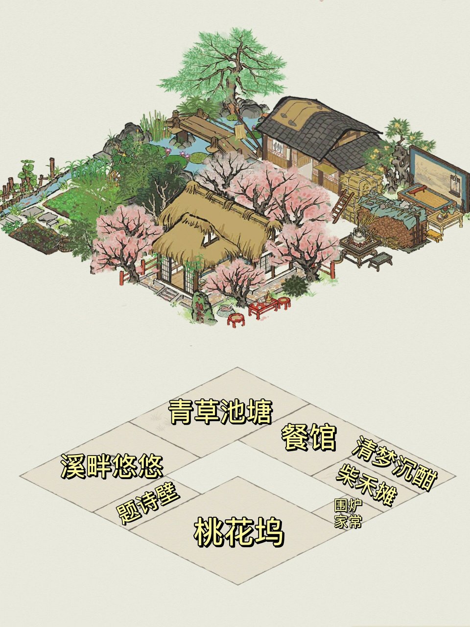 桃花坞|两种田园风布局分享|江南百景图