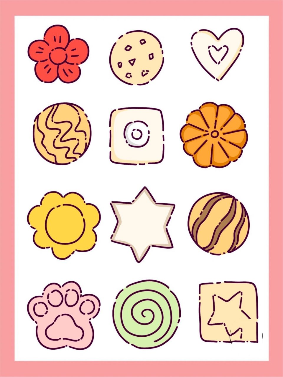 饼干零食简笔画【两种方法画零食 过程】 两种方法画零食 图1-7不封闭