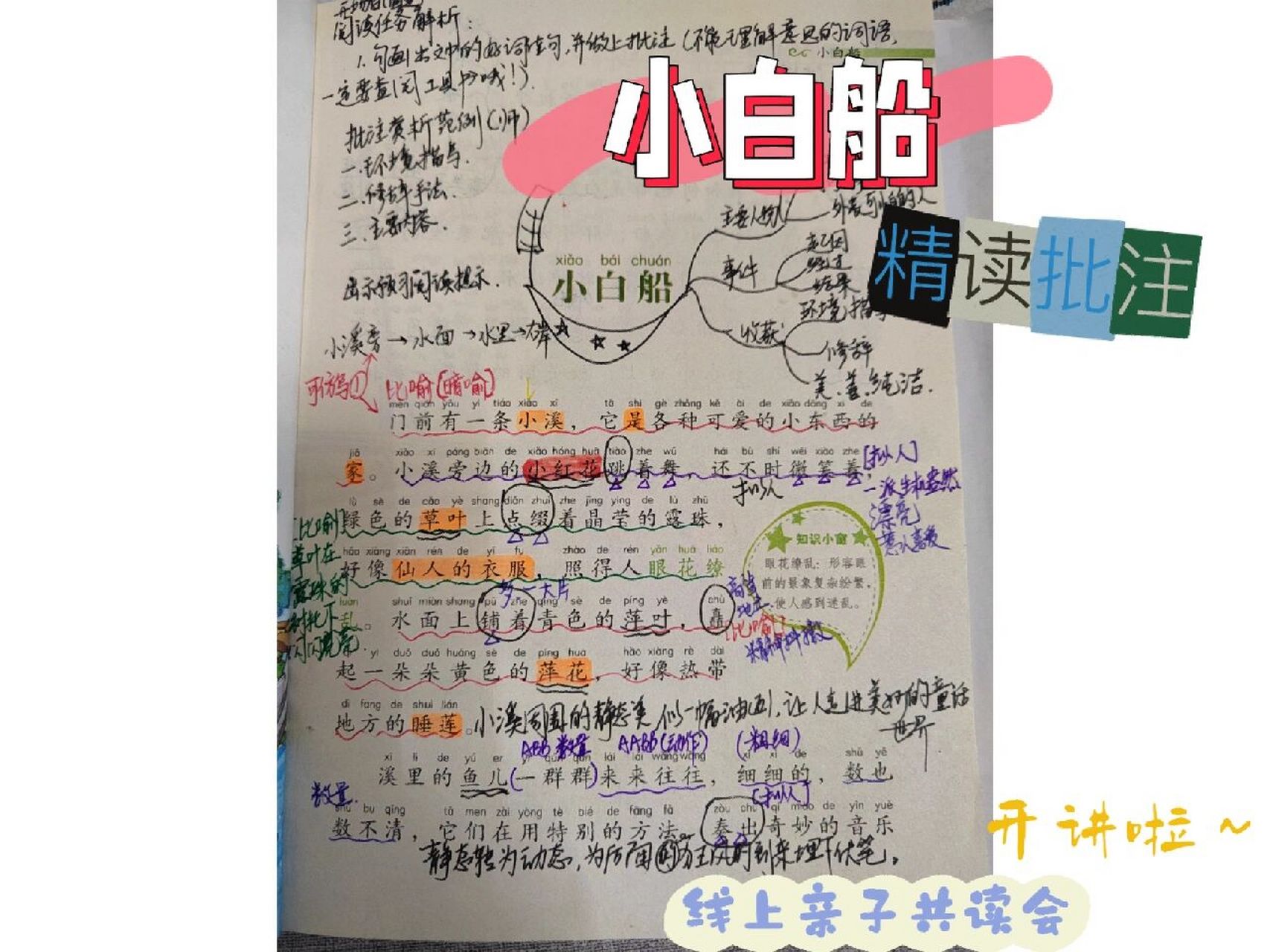 叶圣陶读本《小白船》精读笔记分享～～干货