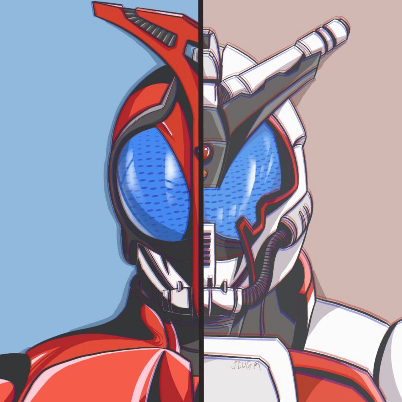 假面骑士甲斗王头像手绘#假面骑士# #画画# #procreate# #头像分享