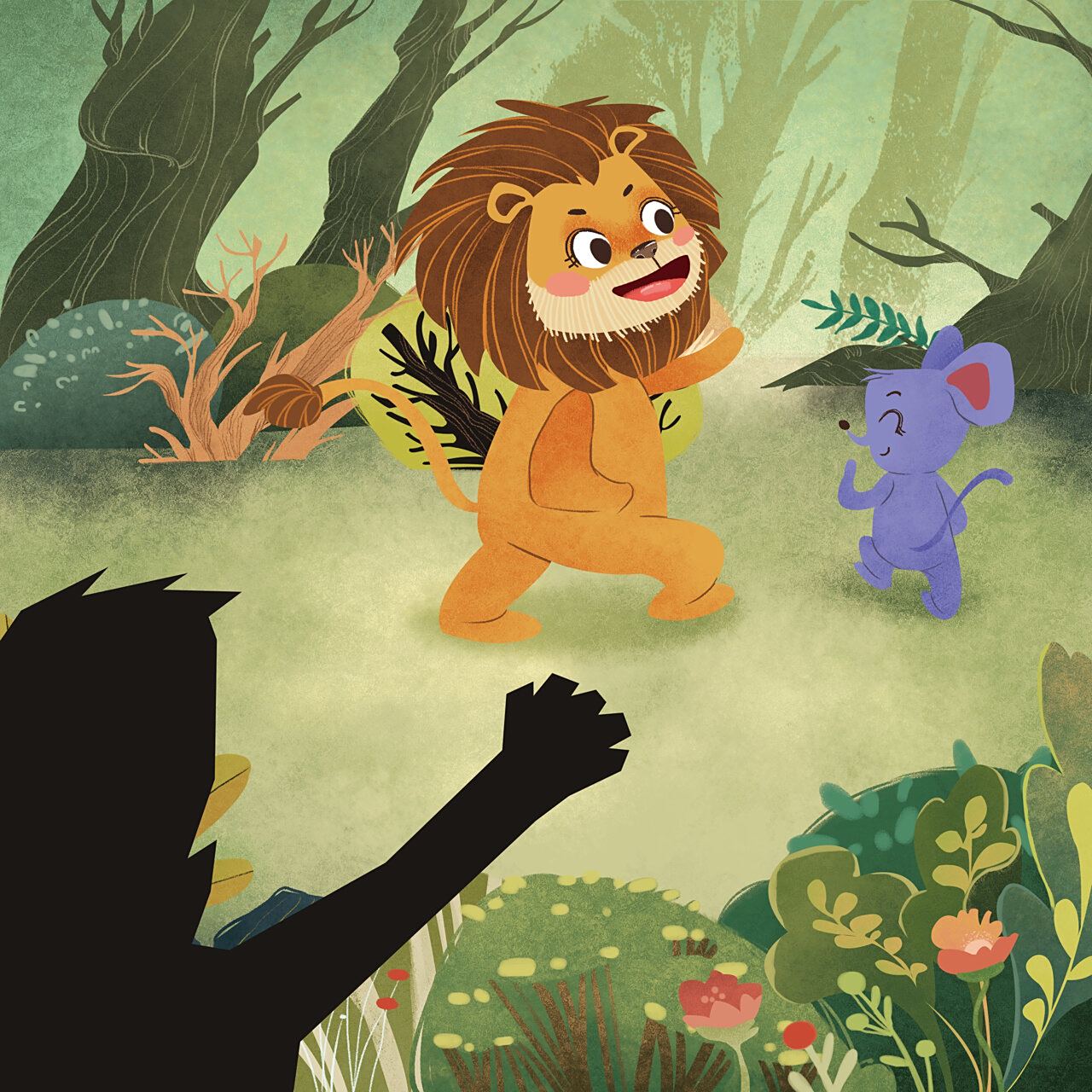 狮子与老鼠的友谊|原创插画 仁慈的狮子放过了吵醒自己午睡的老鼠