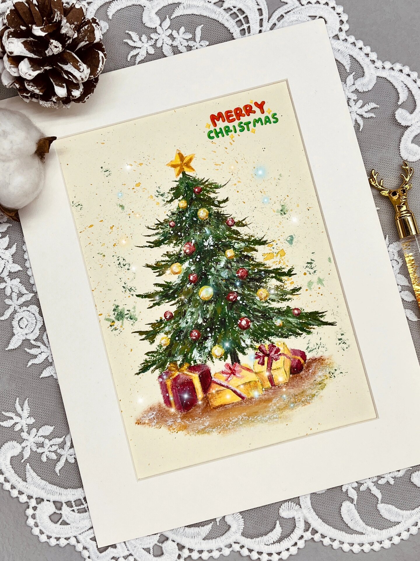 油画棒 圣诞树(附步骤,色卡