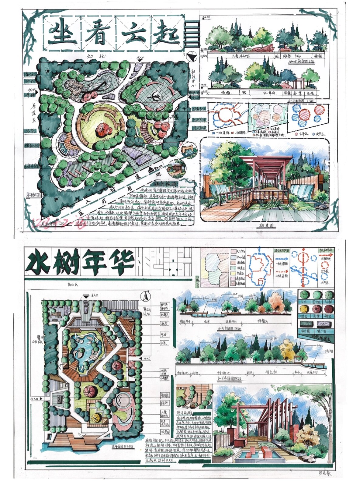 99园林景观快题99翠湖公园|滨水绿地
