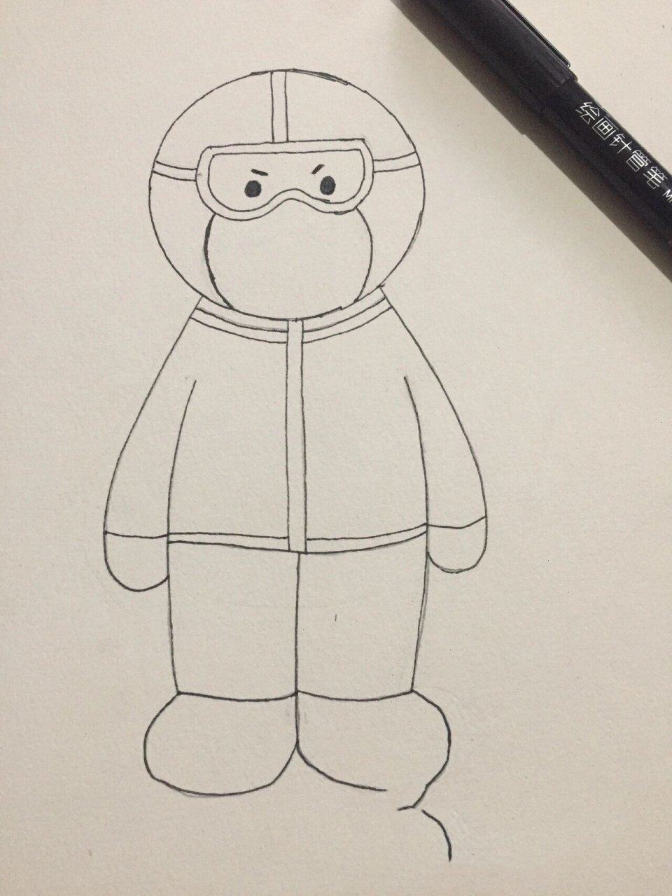 简笔画|抗疫英雄 致敬逆行者,敬畏自然,守护生命.