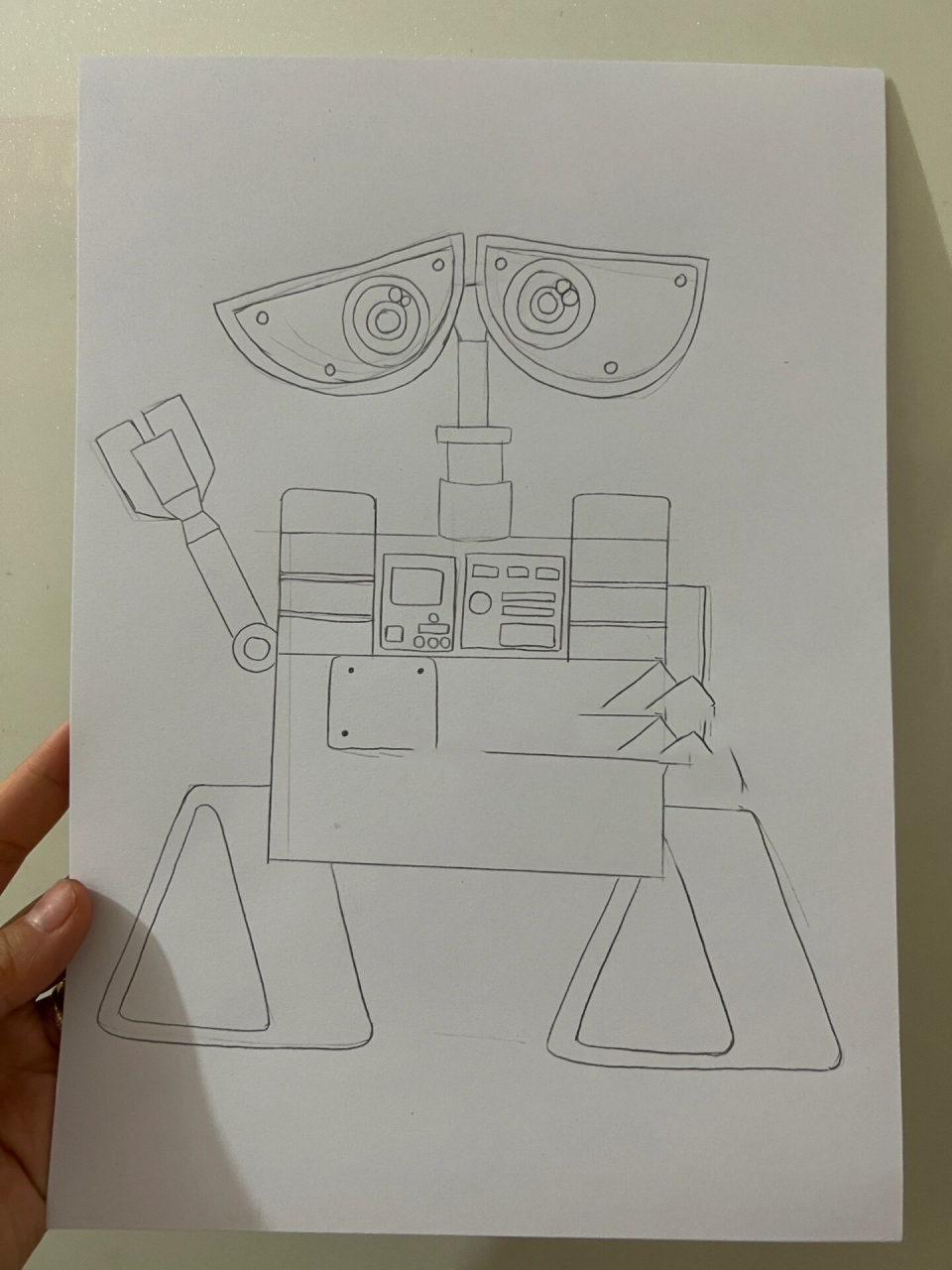 瓦力机器人简笔画简单图片