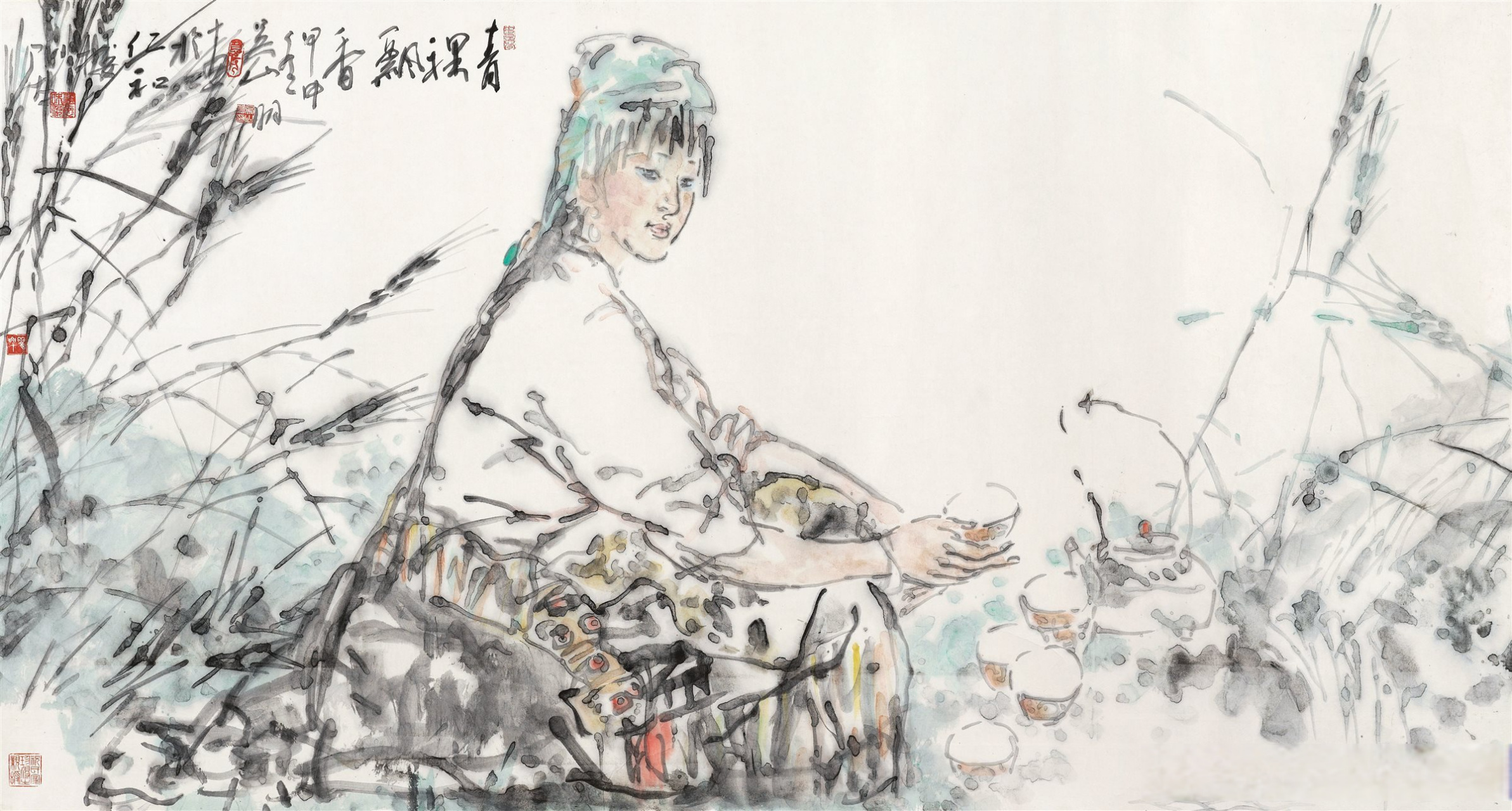 画家吴山明人物画