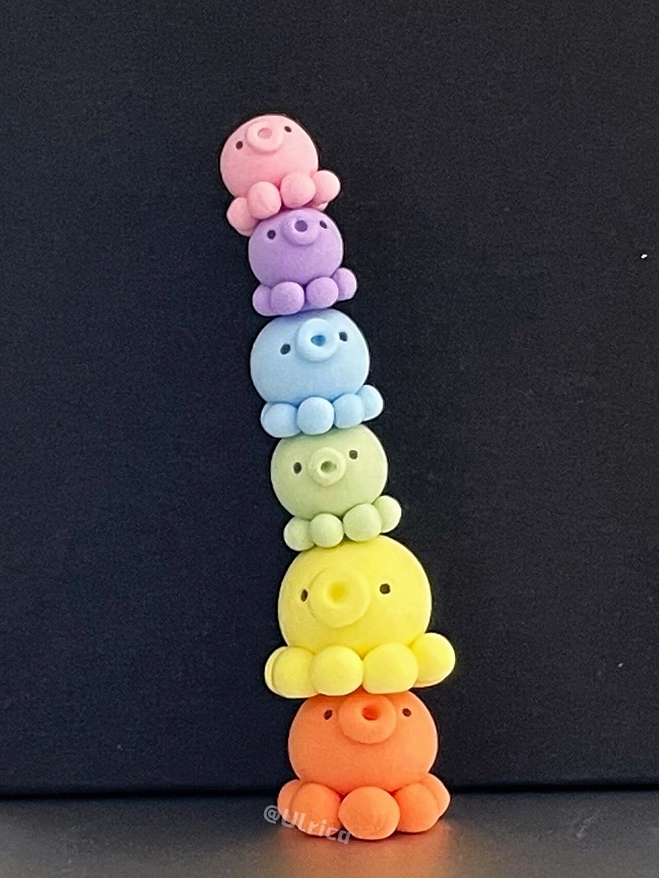 7015材料:超轻粘土 糖果色的可爱小章鱼!