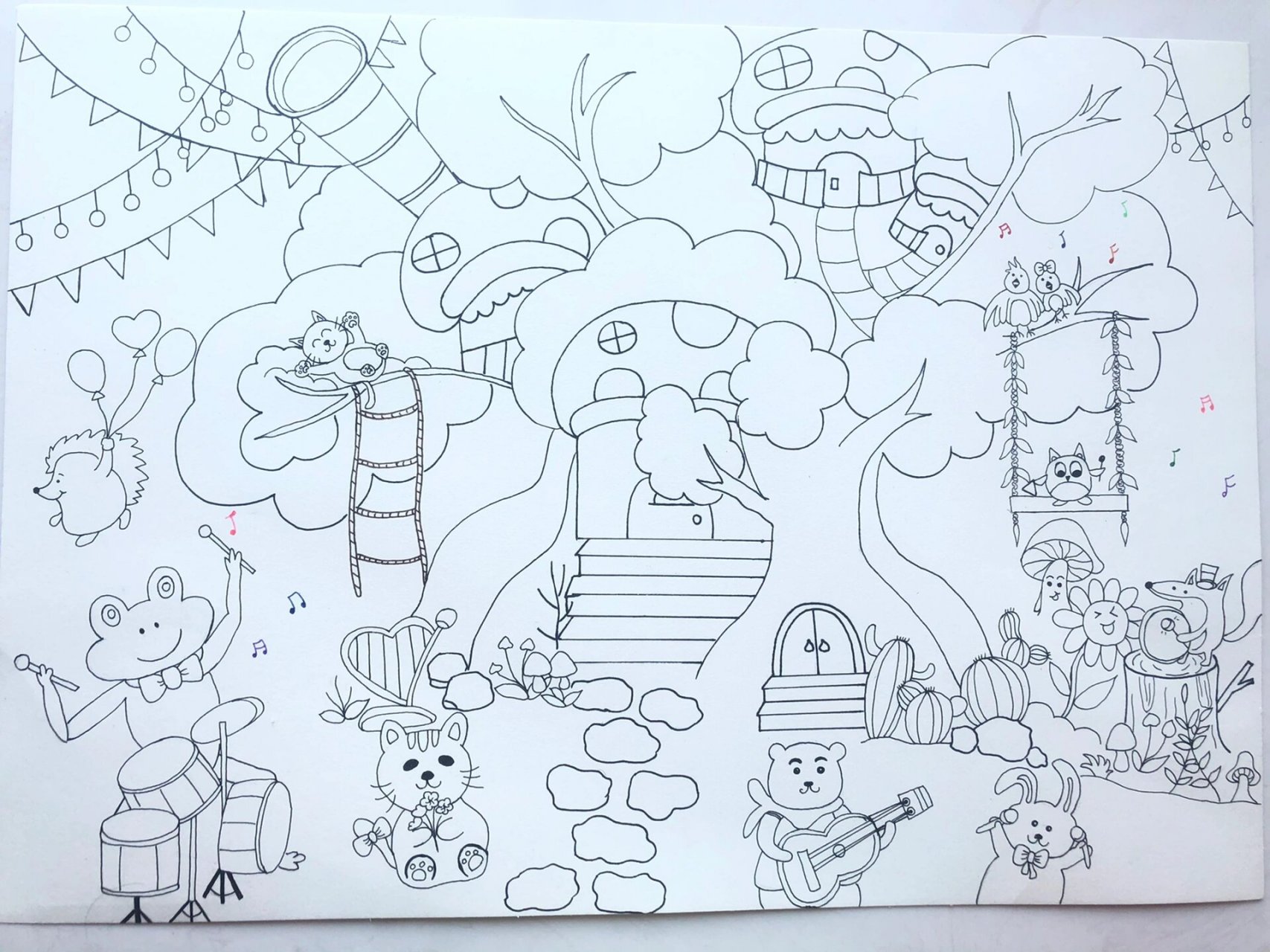 森林动物音乐会🎼幼儿主题画 森林里有什么🤔 音乐会会是什么样的