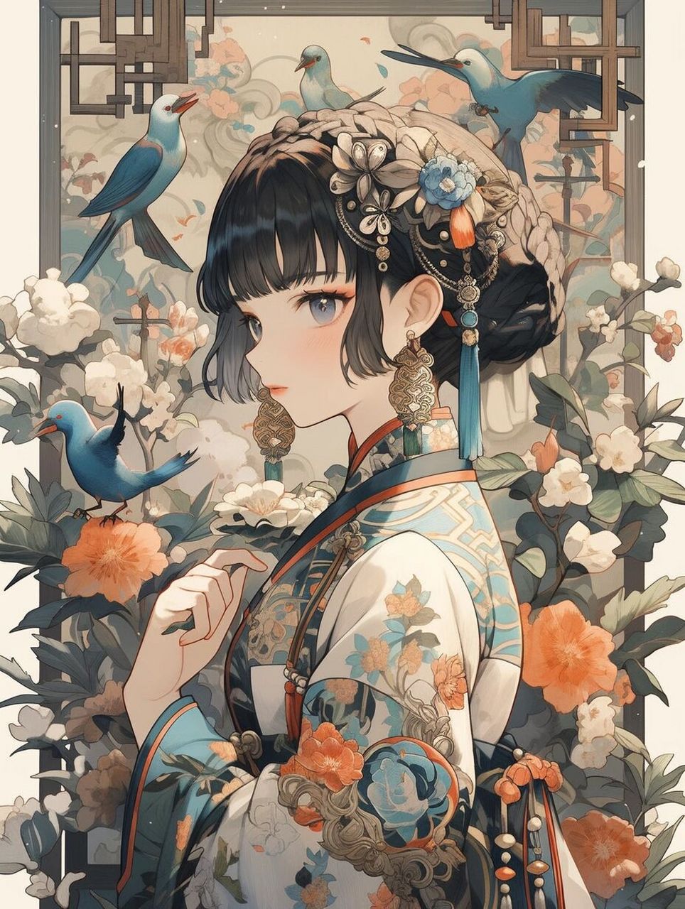 卡通头像.古风汉服二次元美少女