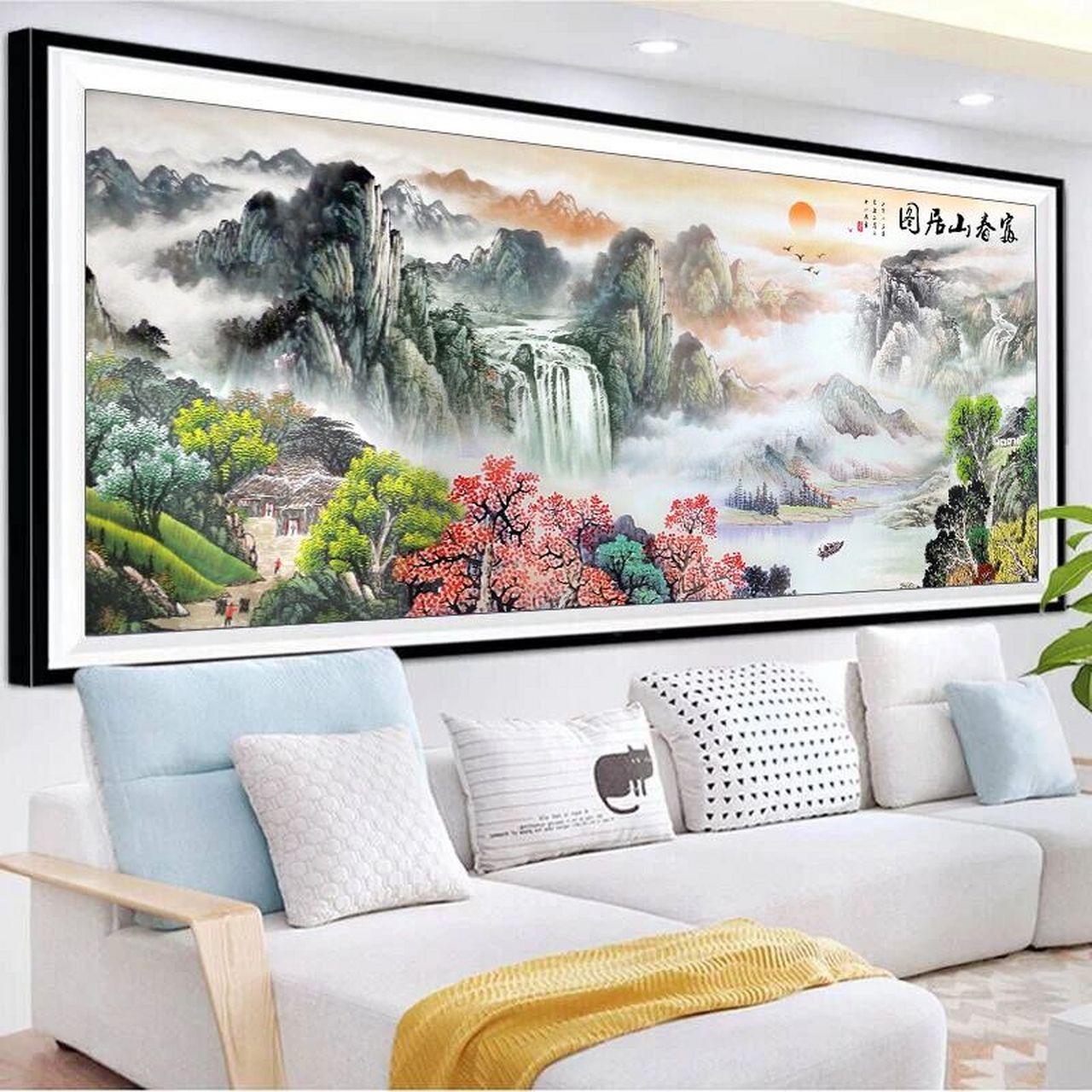 客厅十字绣 想选一个,客厅挂哪个好看啊?多大的合适哦?
