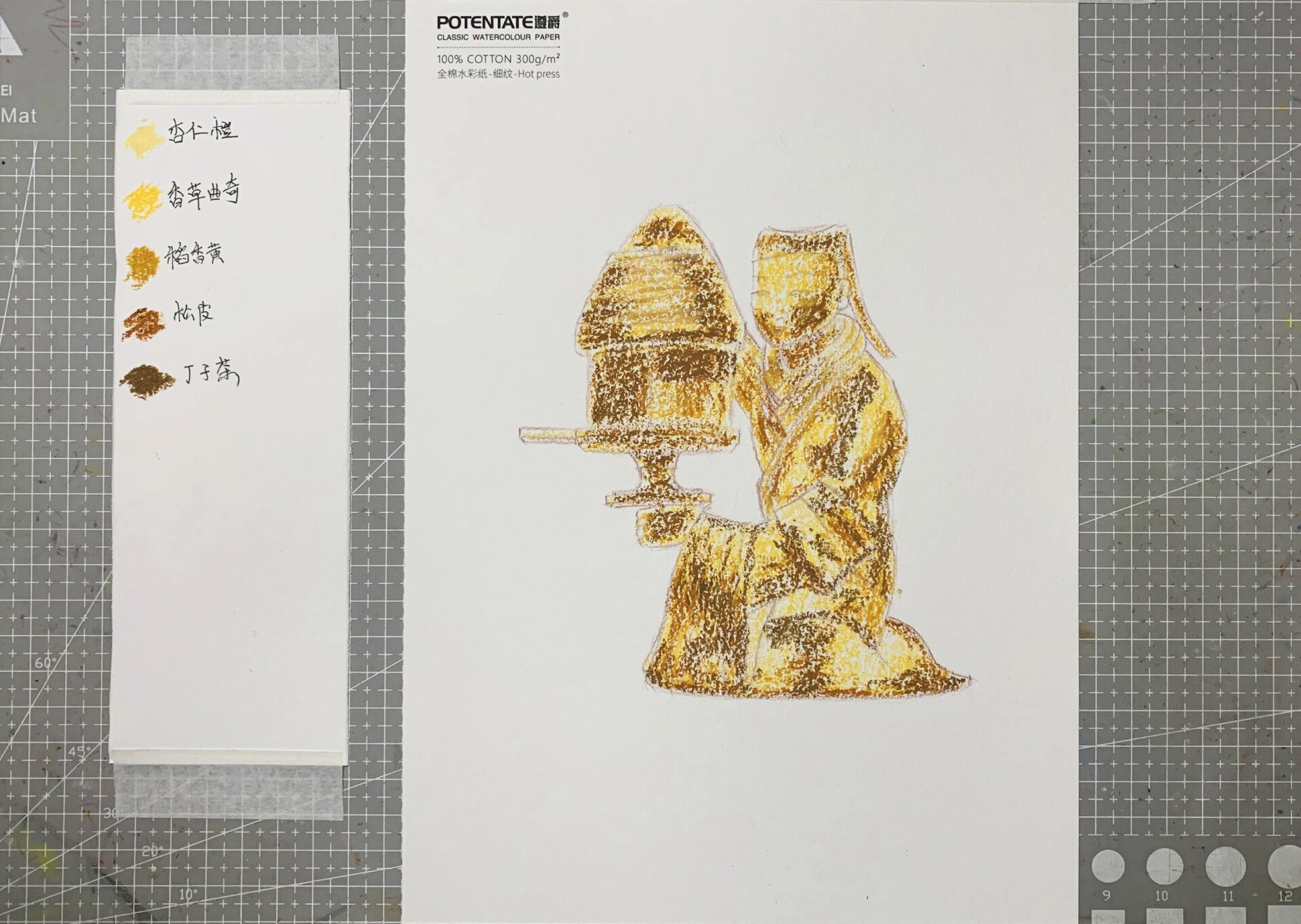 油画棒 | 文物～长信宫灯(附绘画过程)