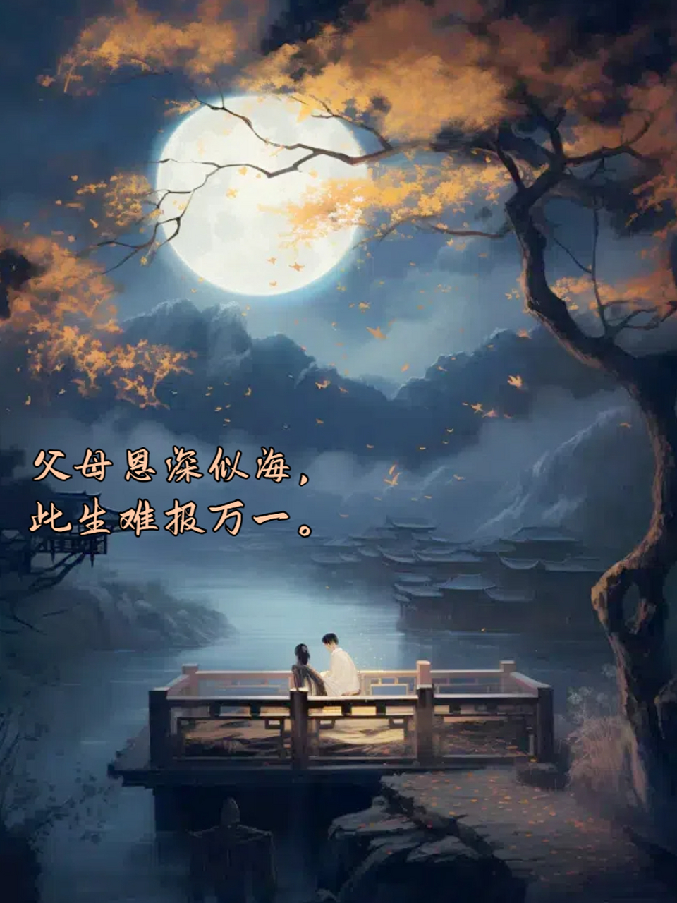 感恩父母唯美古风短句 今天讲几句感恩父母的古风短句: 今天孝子之至